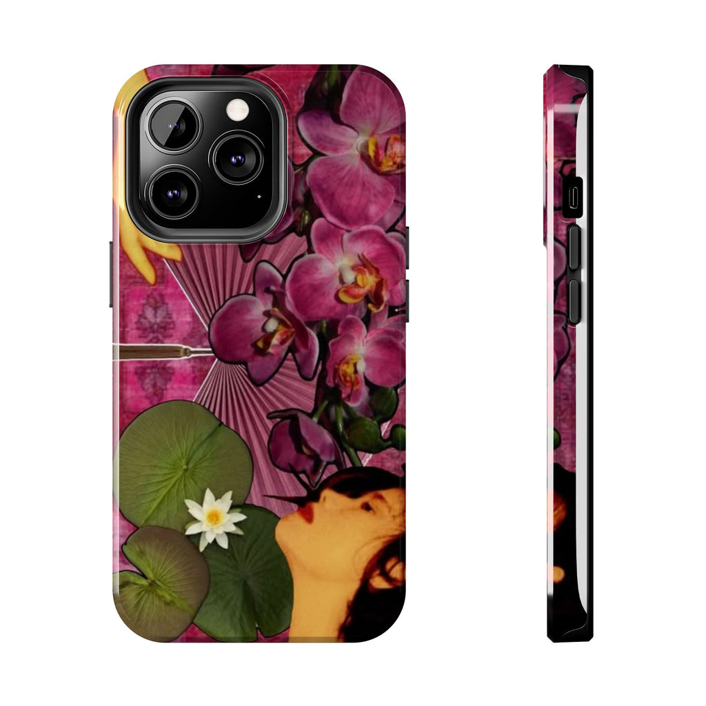 Floral Orchid Tough Phone Case — Vintage Woman & Lotus Design