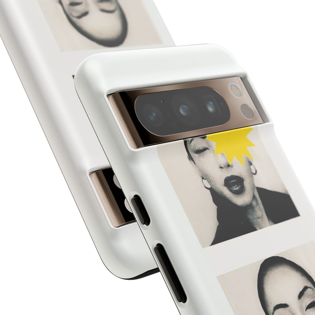 SADE Phone Case — Retro Black & White Portrait with Yellow Sunburst