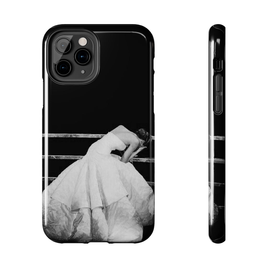 Vintage Ballerina Tough Phone Case — Black & White Dance Photo Protective Cover