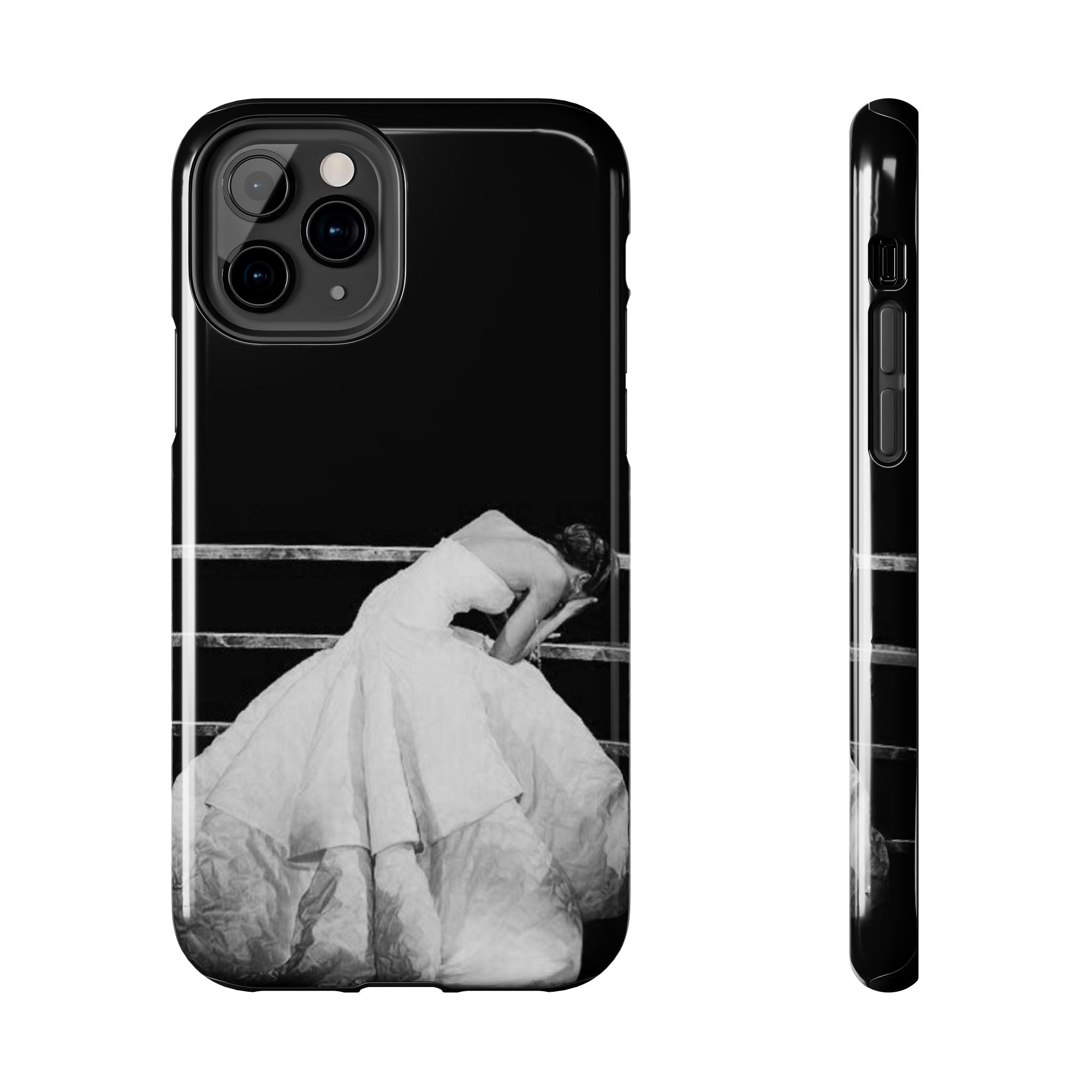 Vintage Ballerina Tough Phone Case — Black & White Dance Photo Protective Cover
