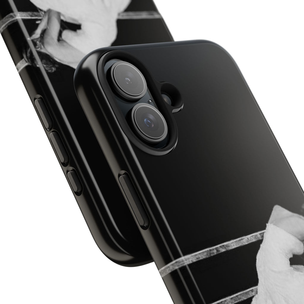 Vintage Ballerina Tough Phone Case — Black & White Dance Photo Protective Cover