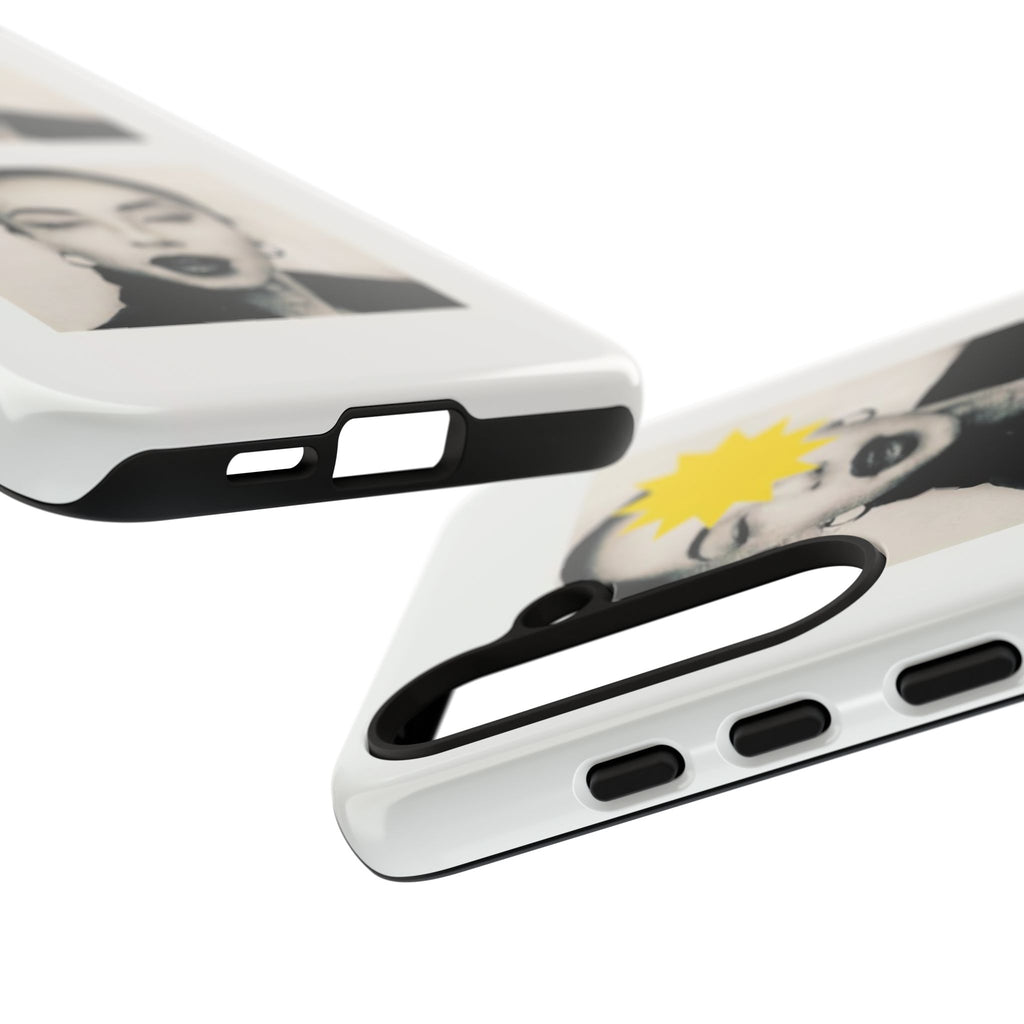 SADE Phone Case — Retro Black & White Portrait with Yellow Sunburst