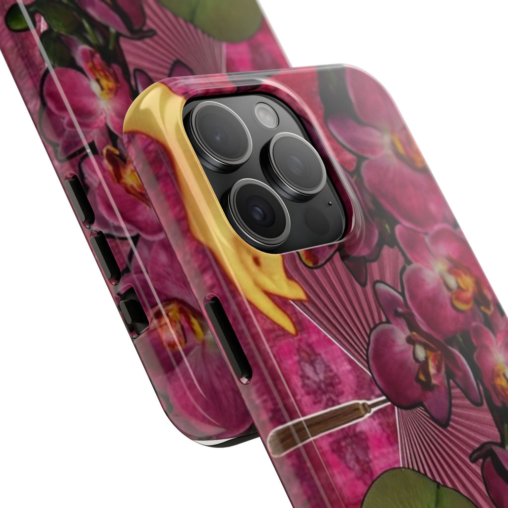 Floral Orchid Tough Phone Case — Vintage Woman & Lotus Design