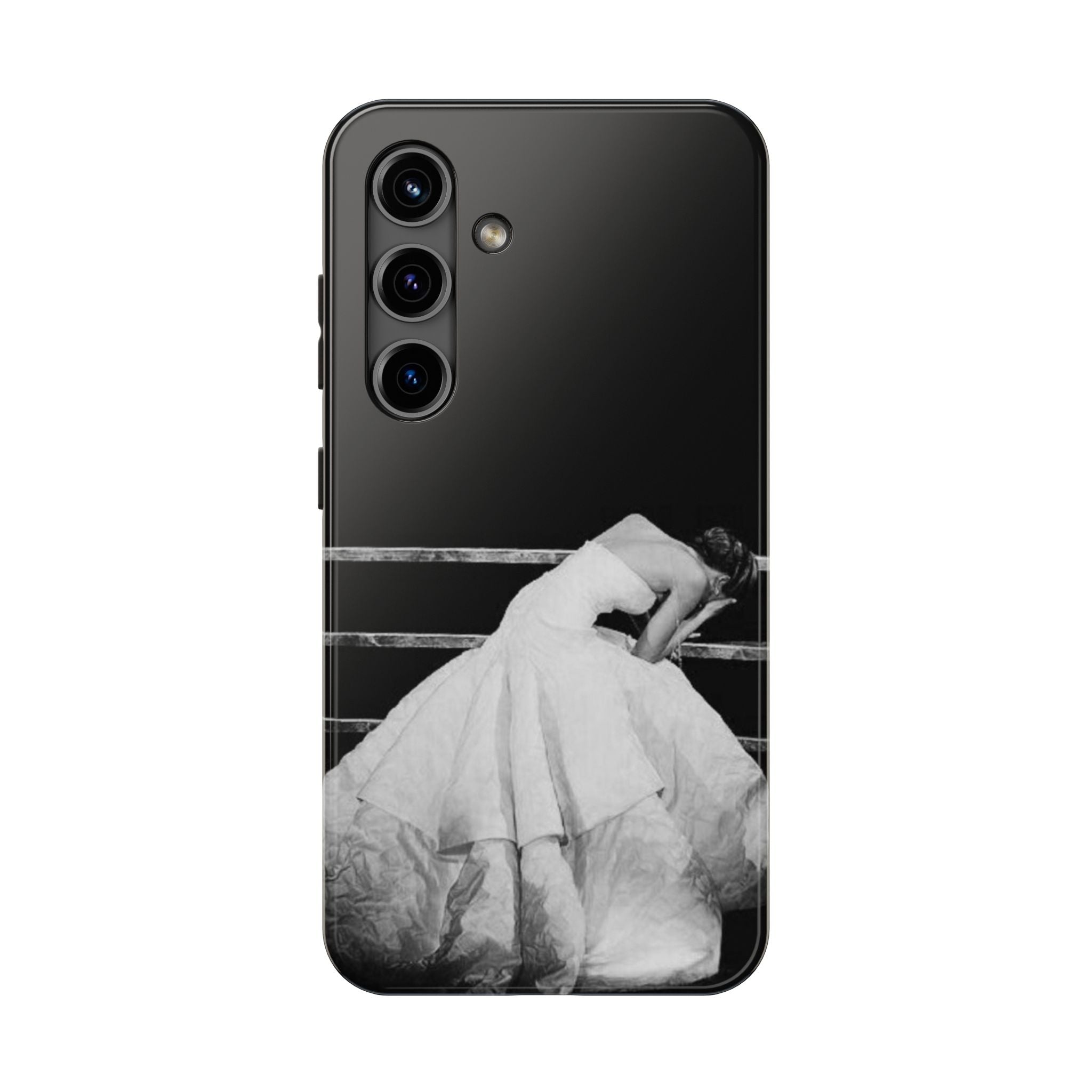 Vintage Ballerina Tough Phone Case — Black & White Dance Photo Protective Cover