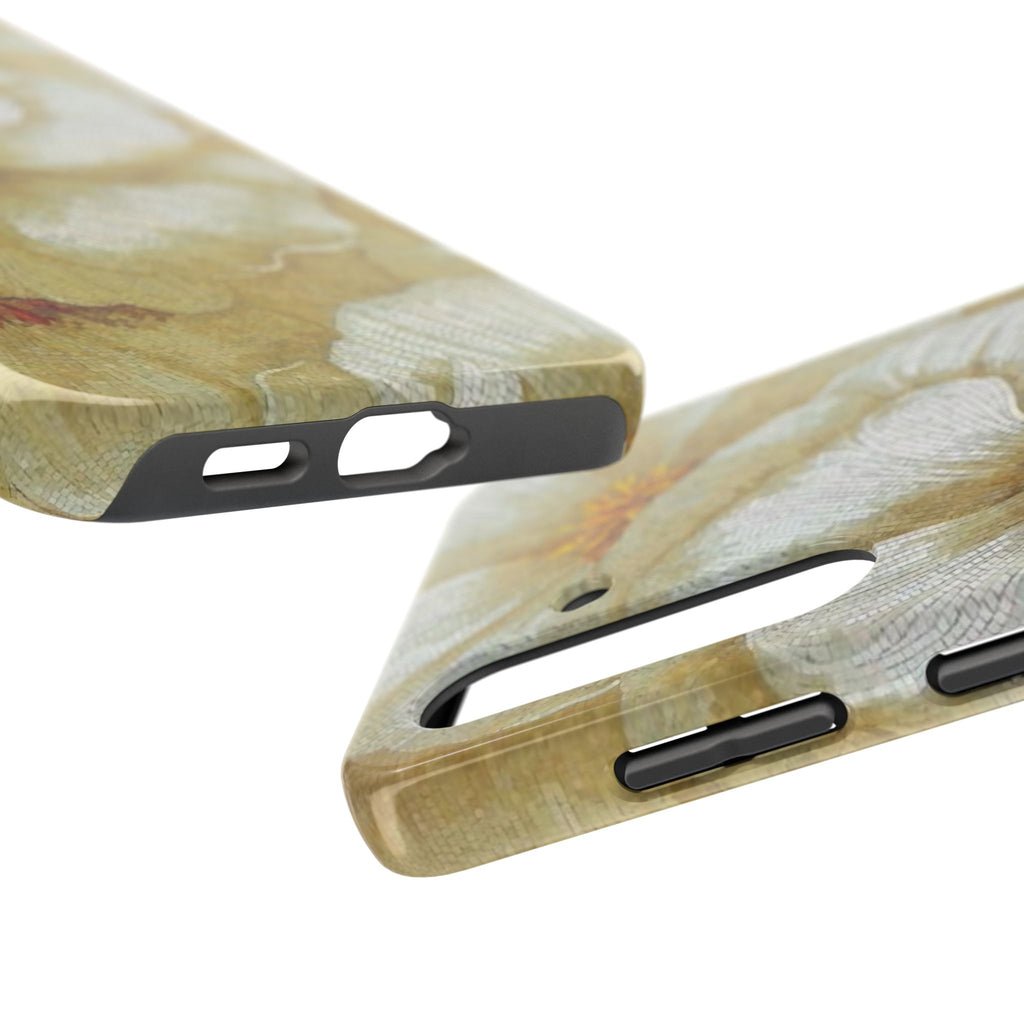 Tough Phone Case — Vintage White Floral Protective Cover