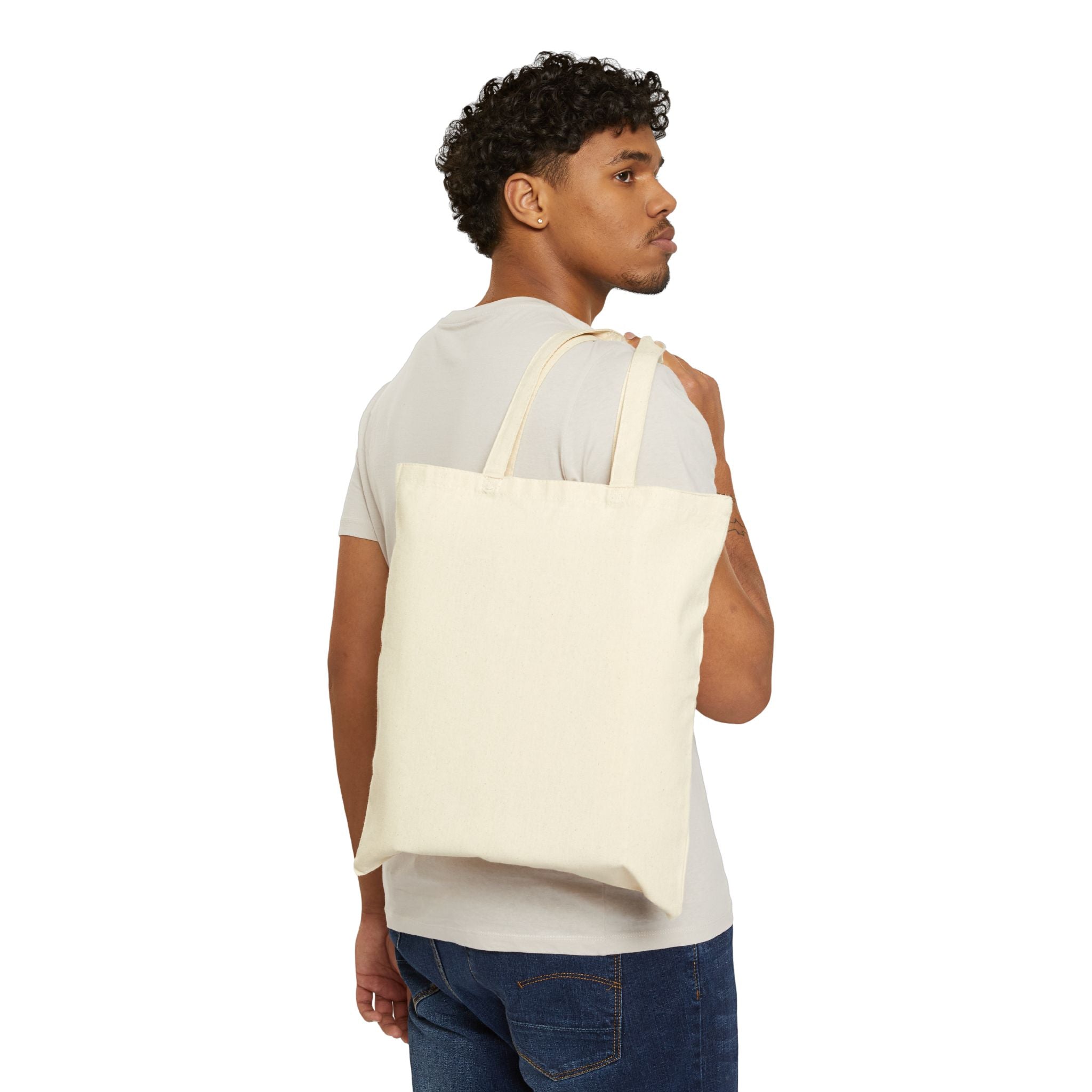 Abstract Faces Canvas Tote Bag — Colorful Watercolor Portrait Shopper