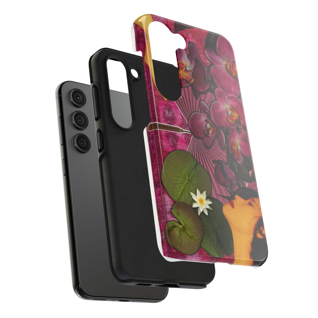 Floral Orchid Tough Phone Case — Vintage Woman & Lotus Design