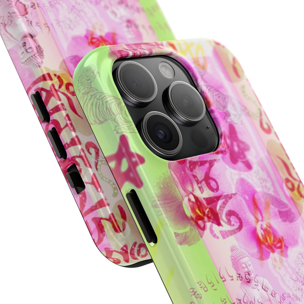 Floral Pink Orchid Tough Phone Case — Protective Art Phone Cover