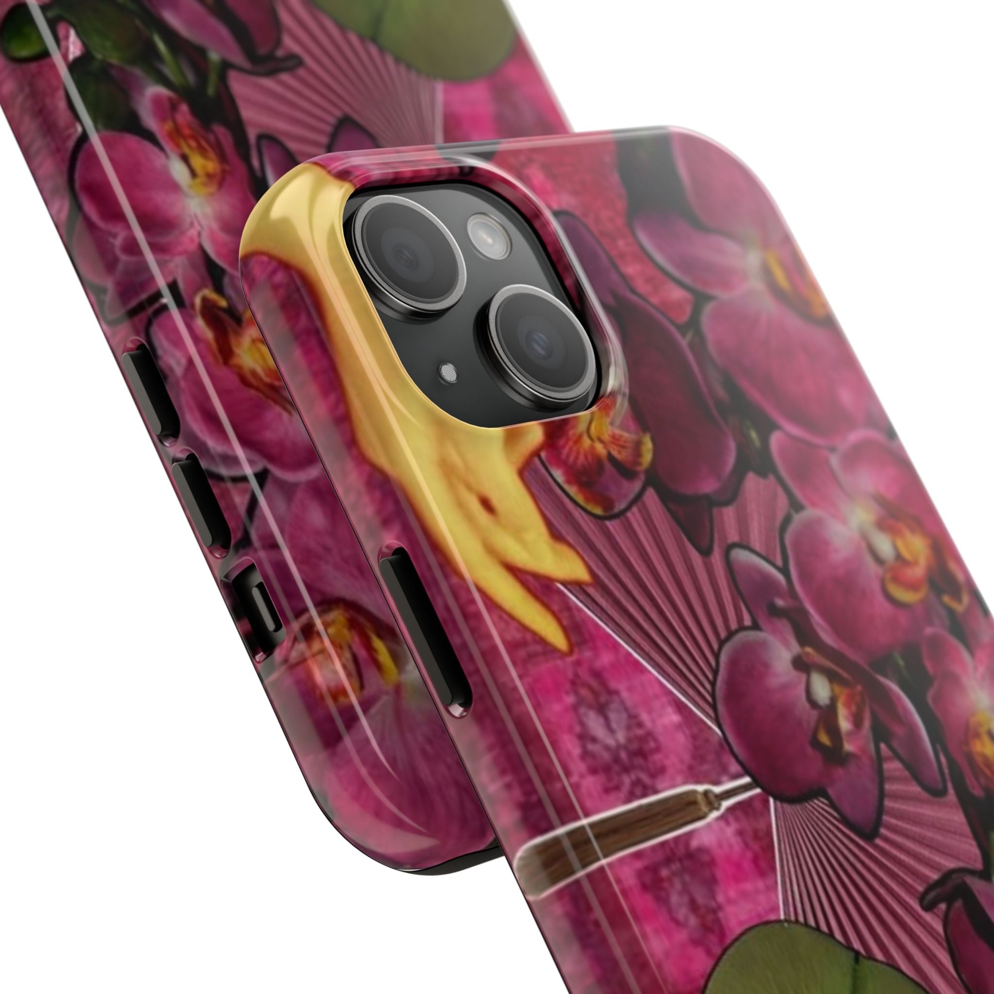 Floral Orchid Tough Phone Case — Vintage Woman & Lotus Design