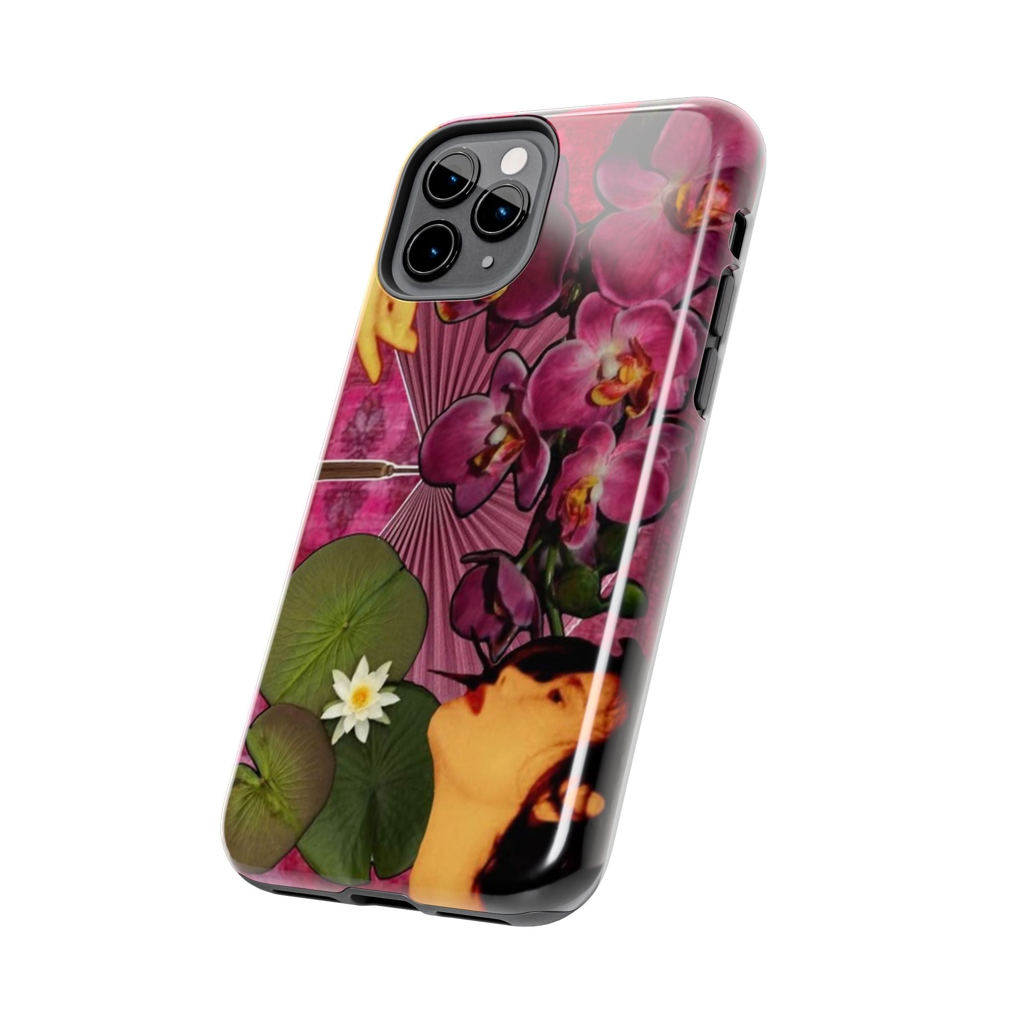 Floral Orchid Tough Phone Case — Vintage Woman & Lotus Design