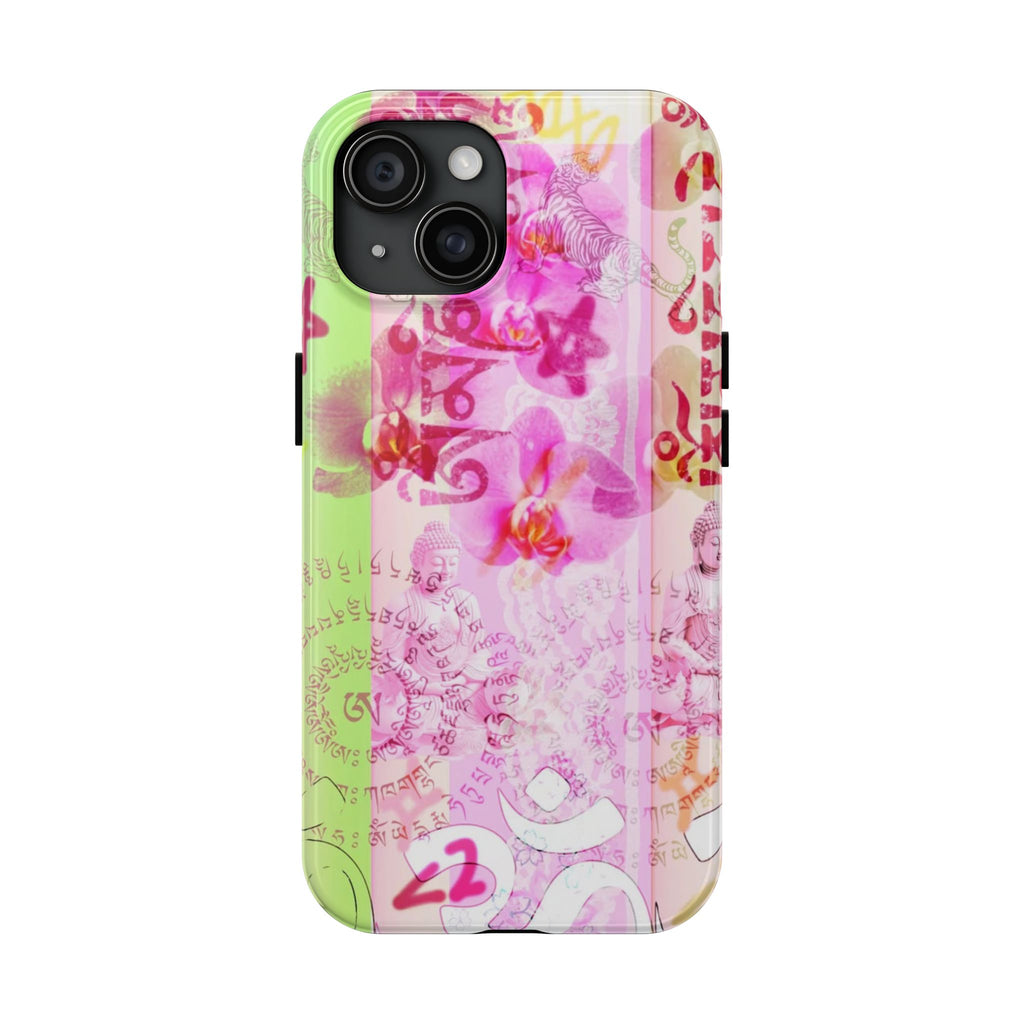 Floral Pink Orchid Tough Phone Case — Protective Art Phone Cover