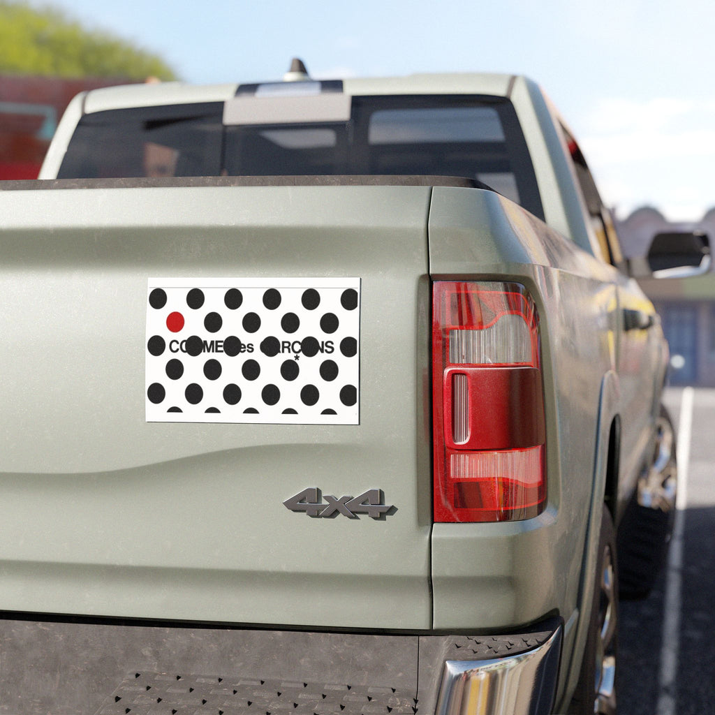 Polka Dot Welcome Car Magnet – Black & Red Decorative Auto Decal