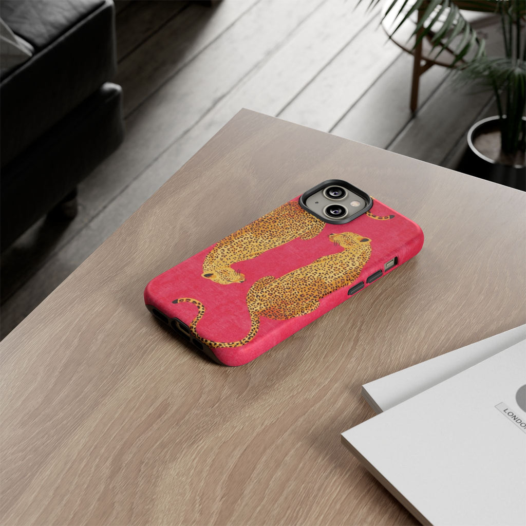 Pink Leopard Phone Case – Bold Animal Print Protective Case