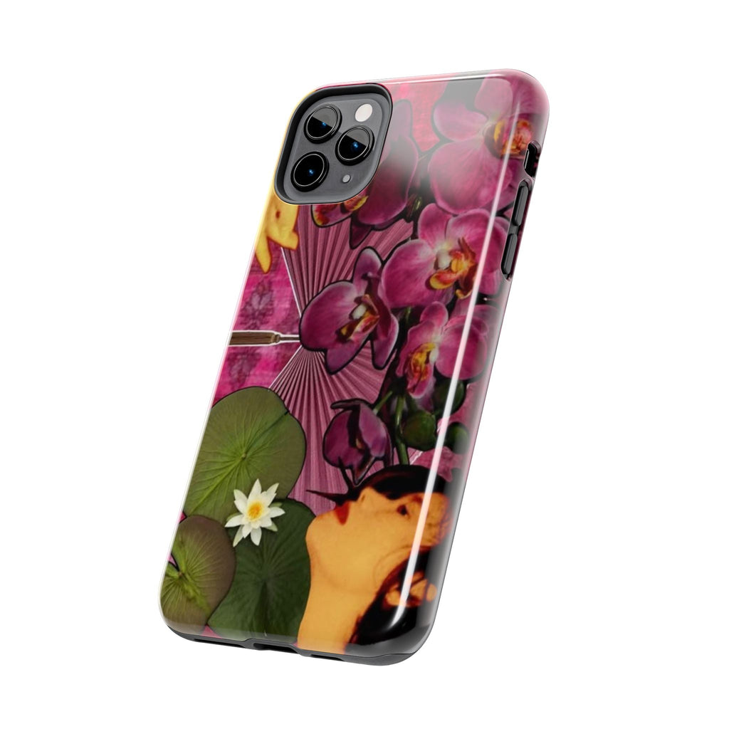 Floral Orchid Tough Phone Case — Vintage Woman & Lotus Design