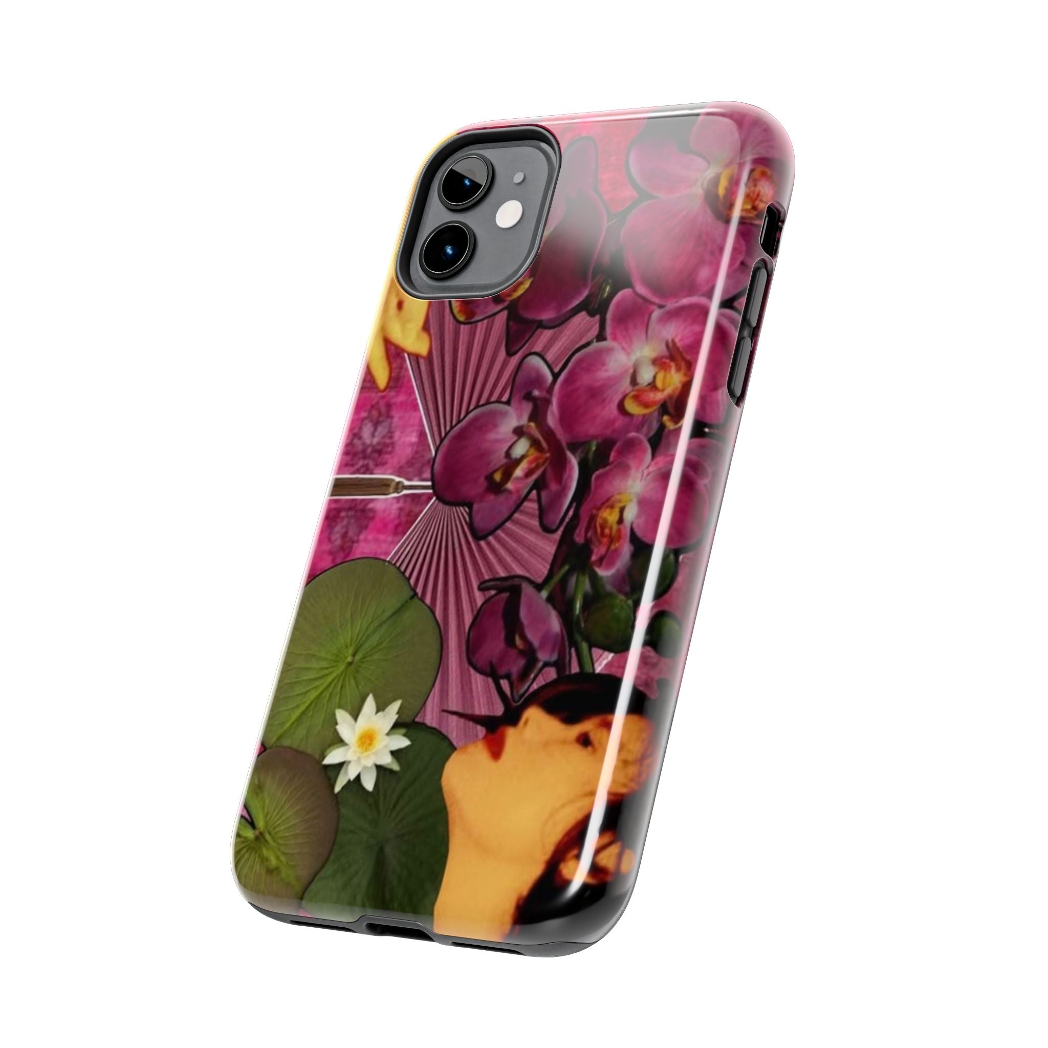 Floral Orchid Tough Phone Case — Vintage Woman & Lotus Design