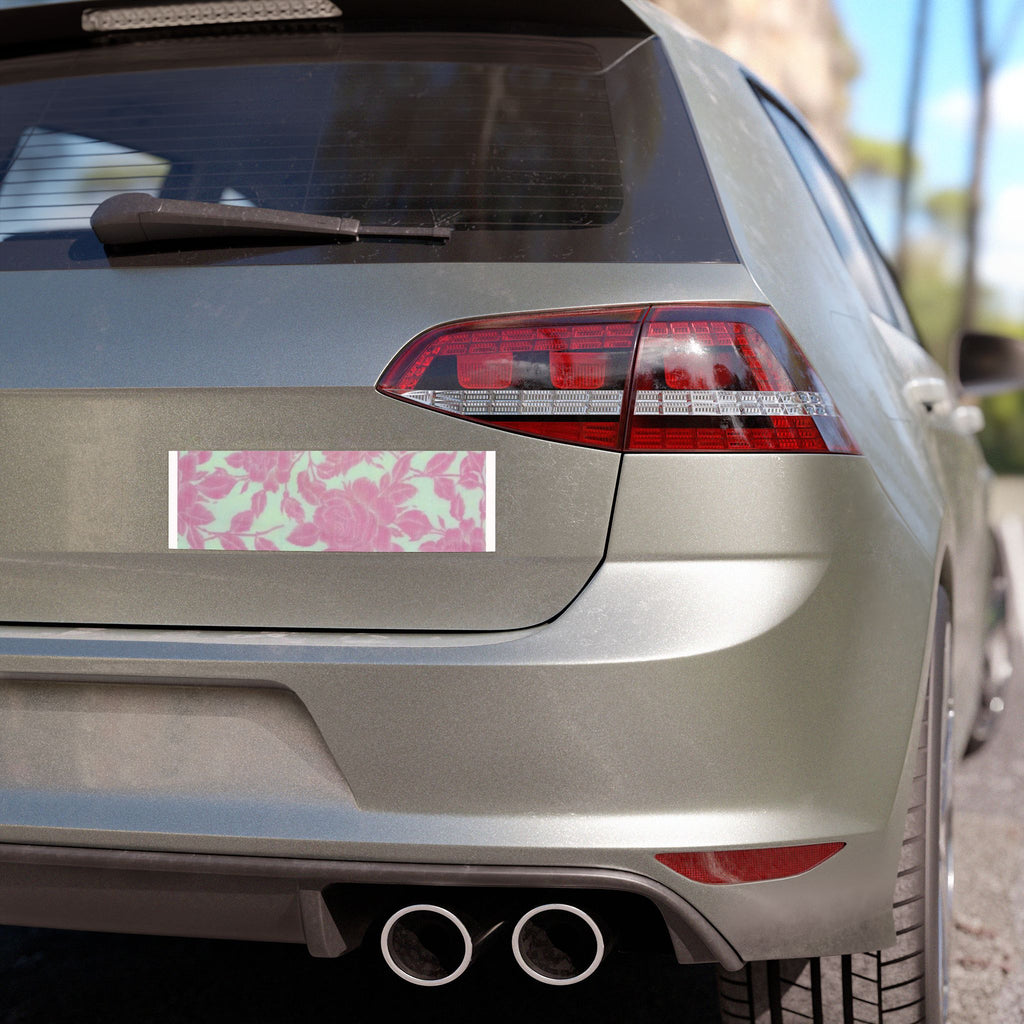 Floral Pink Rose Car Magnet — Decorative Bumper Sticker-Style Magnet