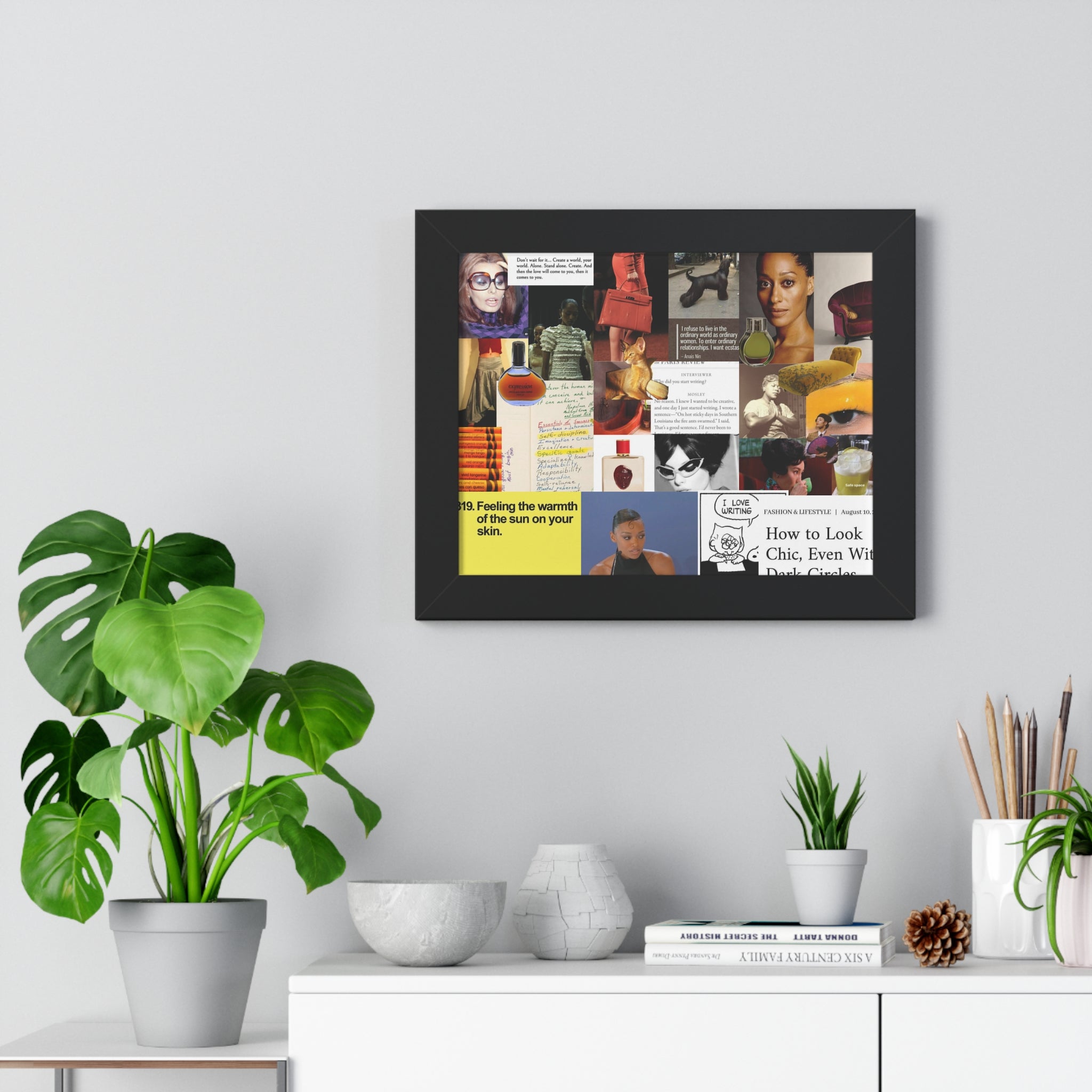 Framed Collage Poster — Vintage Fashion & Beauty Moodboard