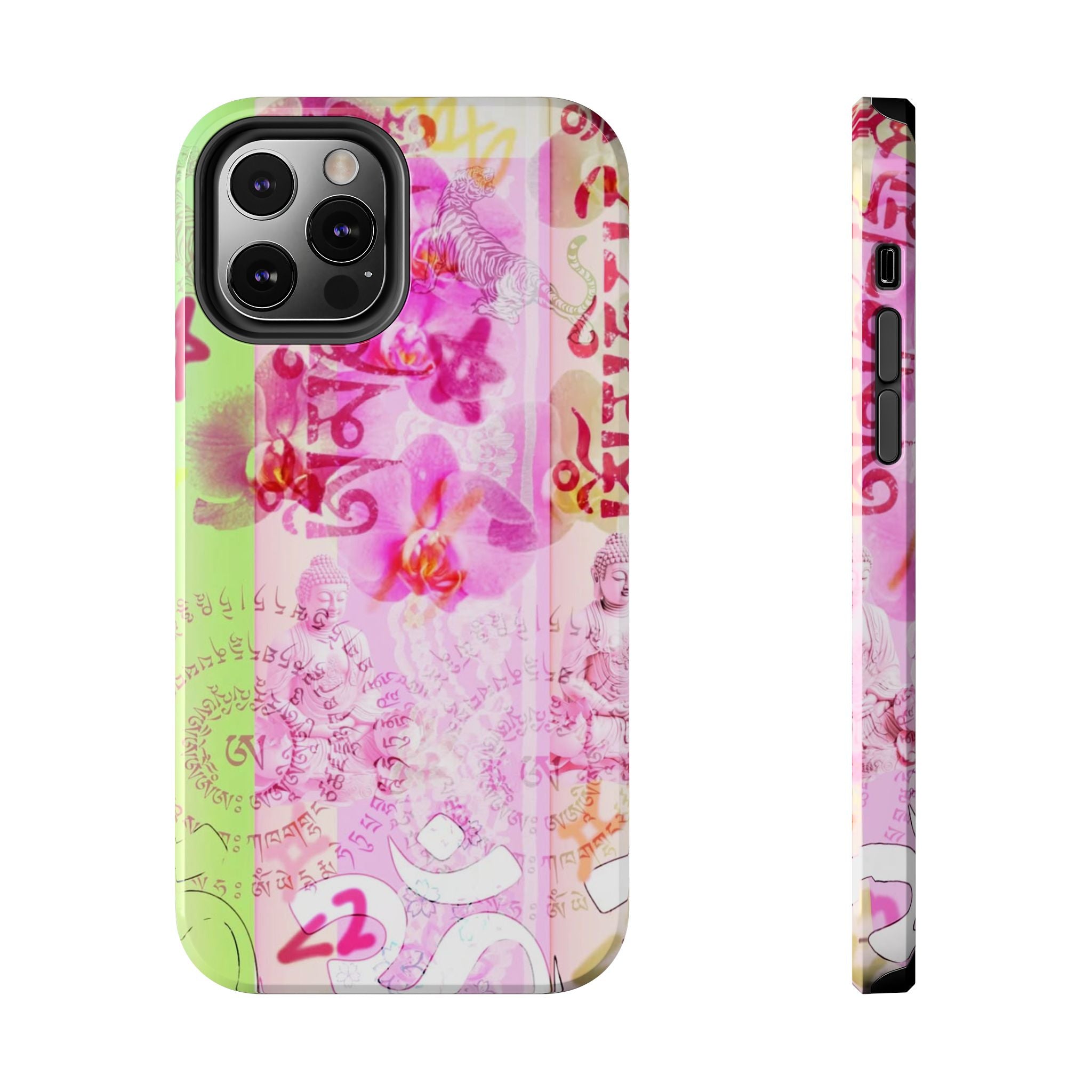 Floral Pink Orchid Tough Phone Case — Protective Art Phone Cover