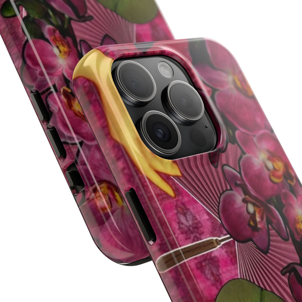 Floral Orchid Tough Phone Case — Vintage Woman & Lotus Design