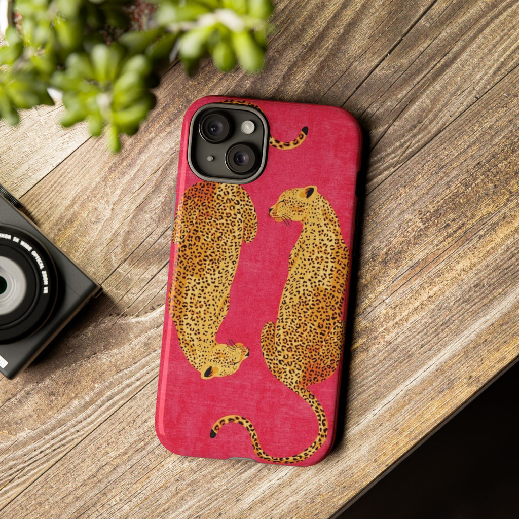 Pink Leopard Phone Case – Bold Animal Print Protective Case
