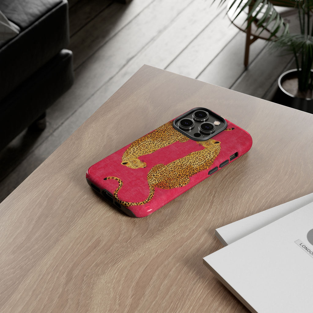 Pink Leopard Phone Case – Bold Animal Print Protective Case