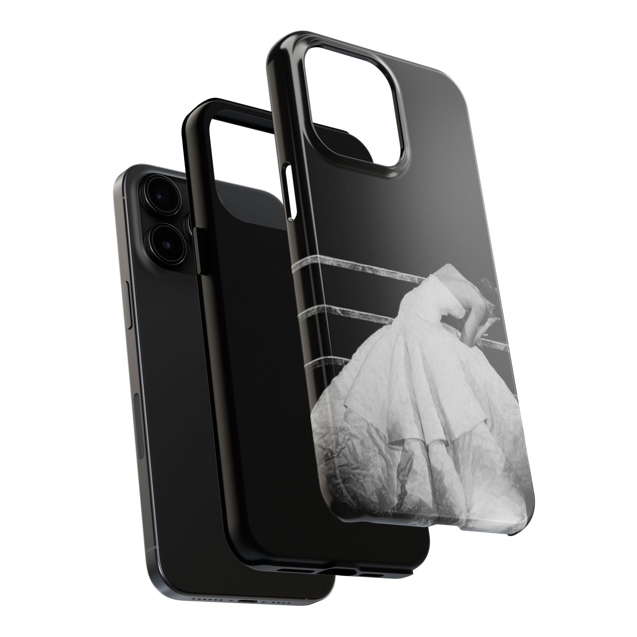 Vintage Ballerina Tough Phone Case — Black & White Dance Photo Protective Cover