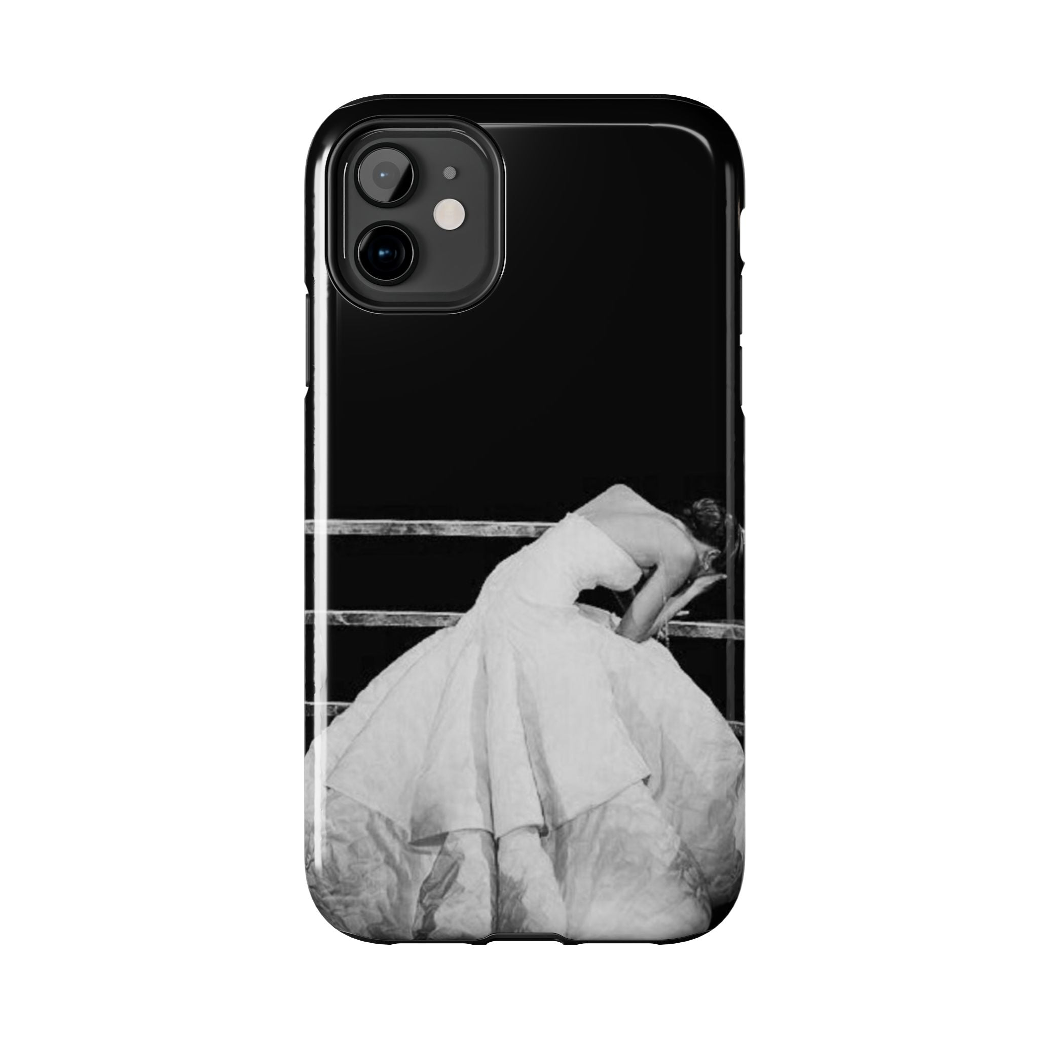 Vintage Ballerina Tough Phone Case — Black & White Dance Photo Protective Cover