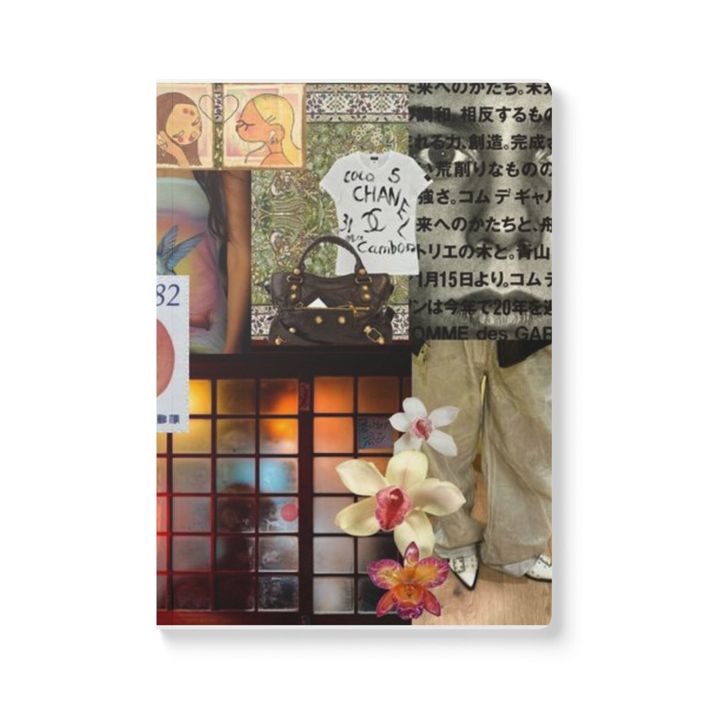 Vintage Japanese Collage Softcover Journal — Aesthetic Travel & Fashion Notebook (Includes Inside Prints)