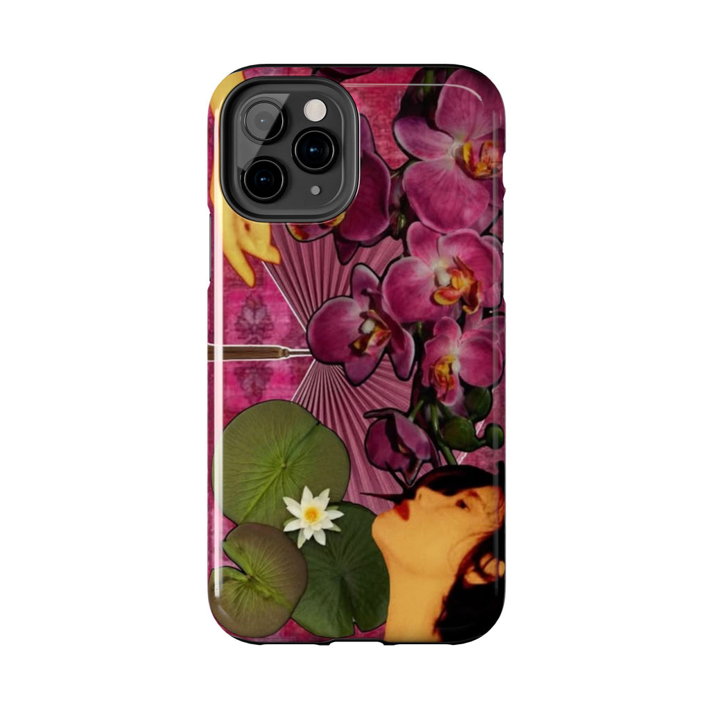 Floral Orchid Tough Phone Case — Vintage Woman & Lotus Design