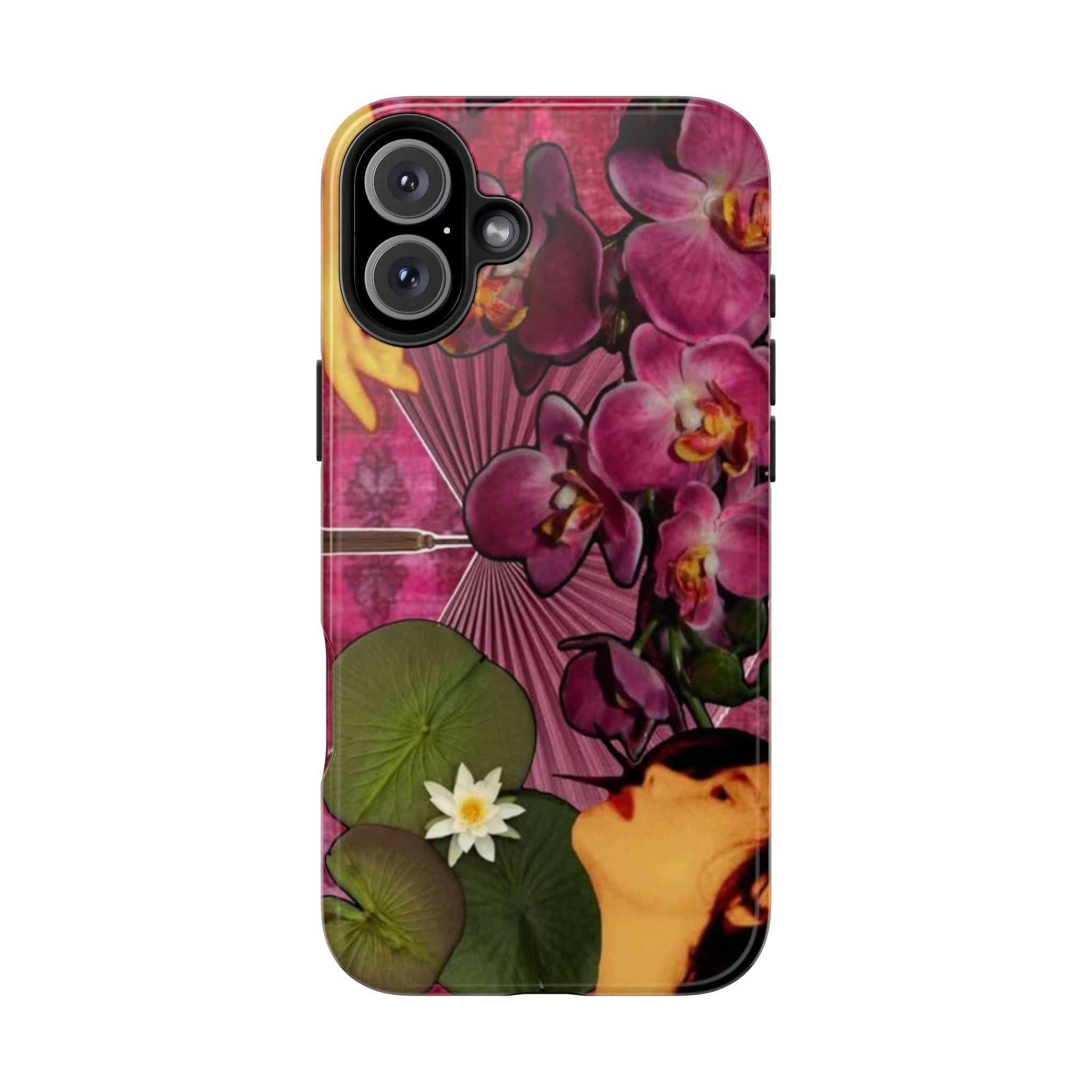 Floral Orchid Tough Phone Case — Vintage Woman & Lotus Design