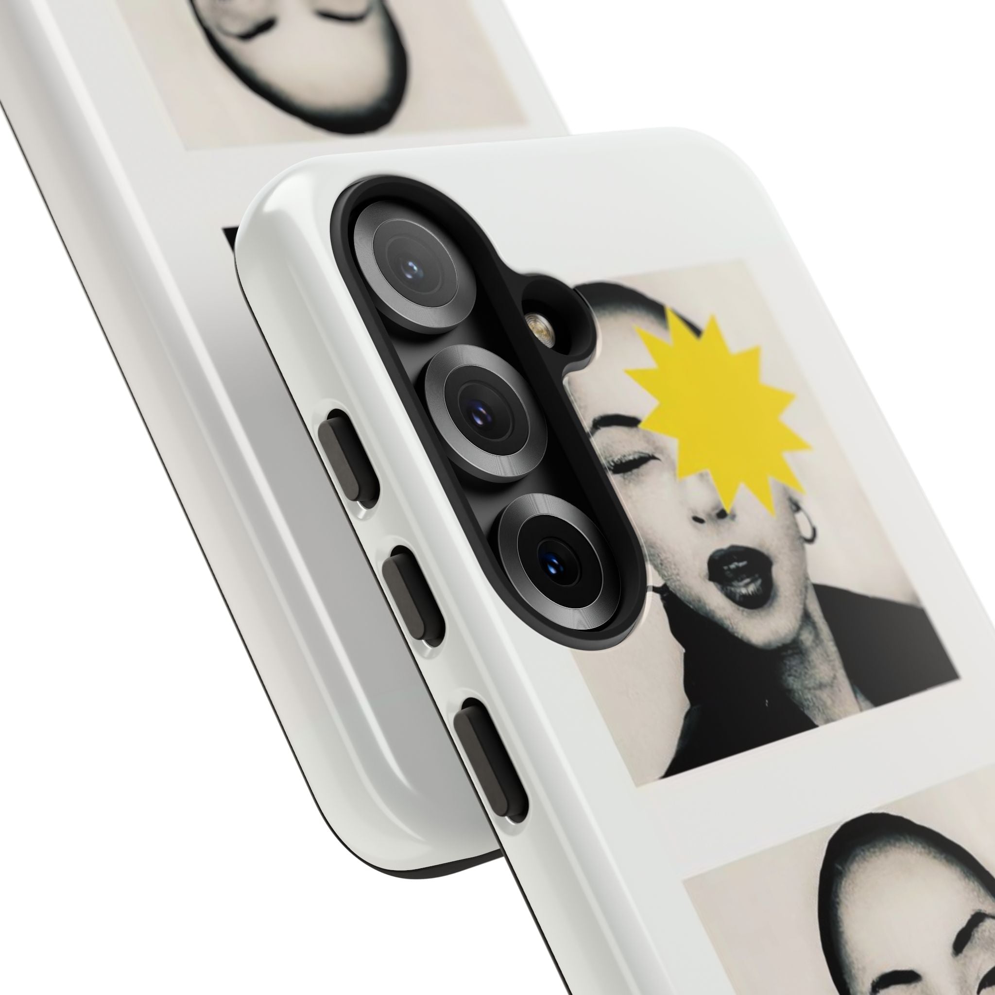 SADE Phone Case — Retro Black & White Portrait with Yellow Sunburst