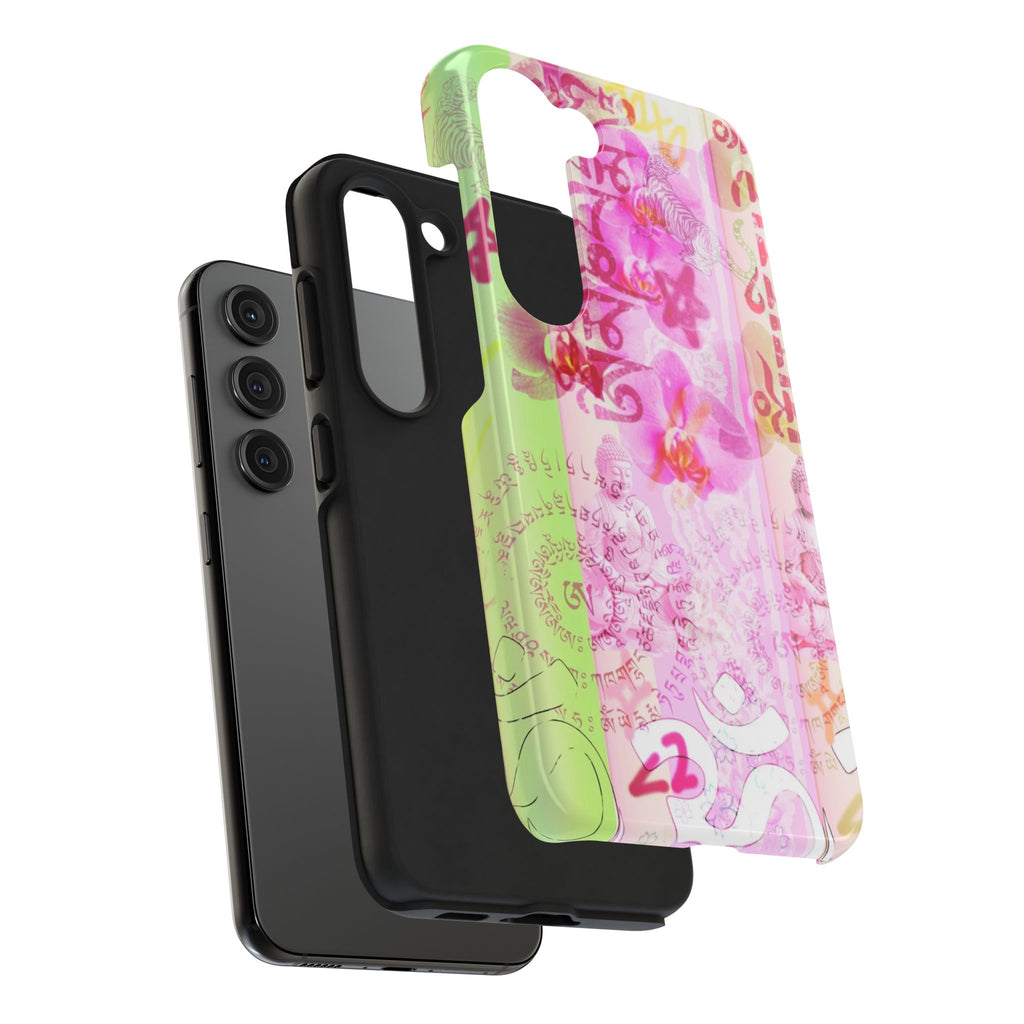 Floral Pink Orchid Tough Phone Case — Protective Art Phone Cover