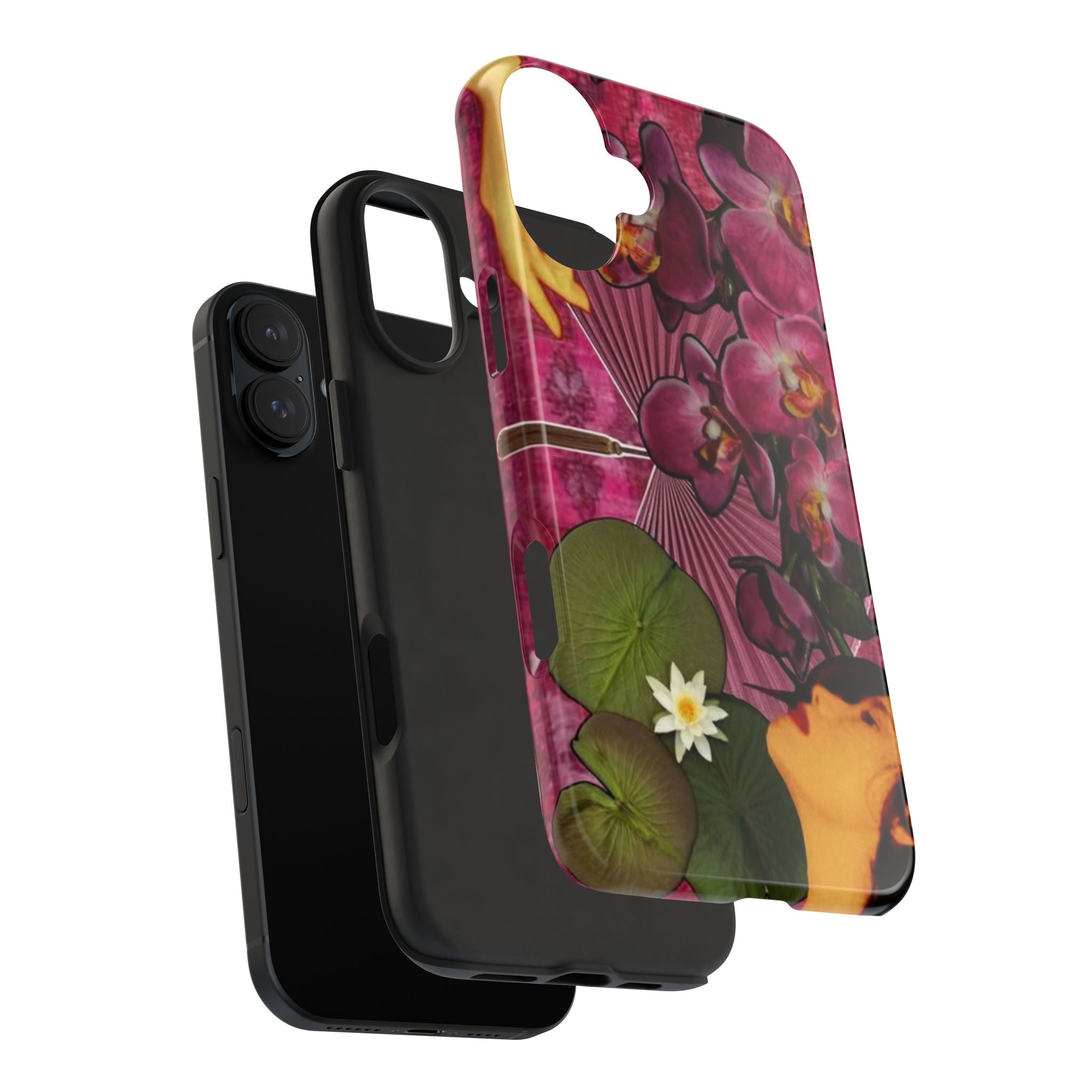 Floral Orchid Tough Phone Case — Vintage Woman & Lotus Design
