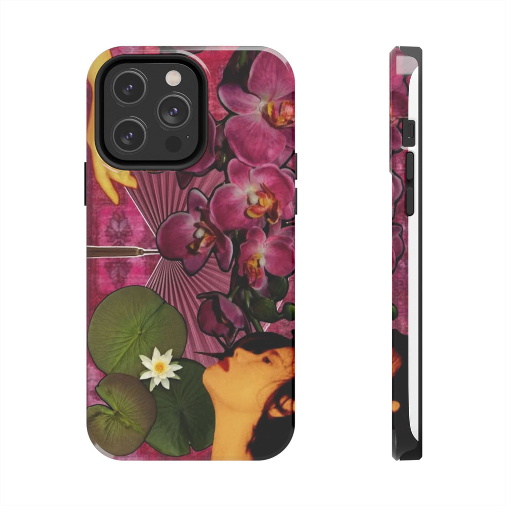 Floral Orchid Tough Phone Case — Vintage Woman & Lotus Design