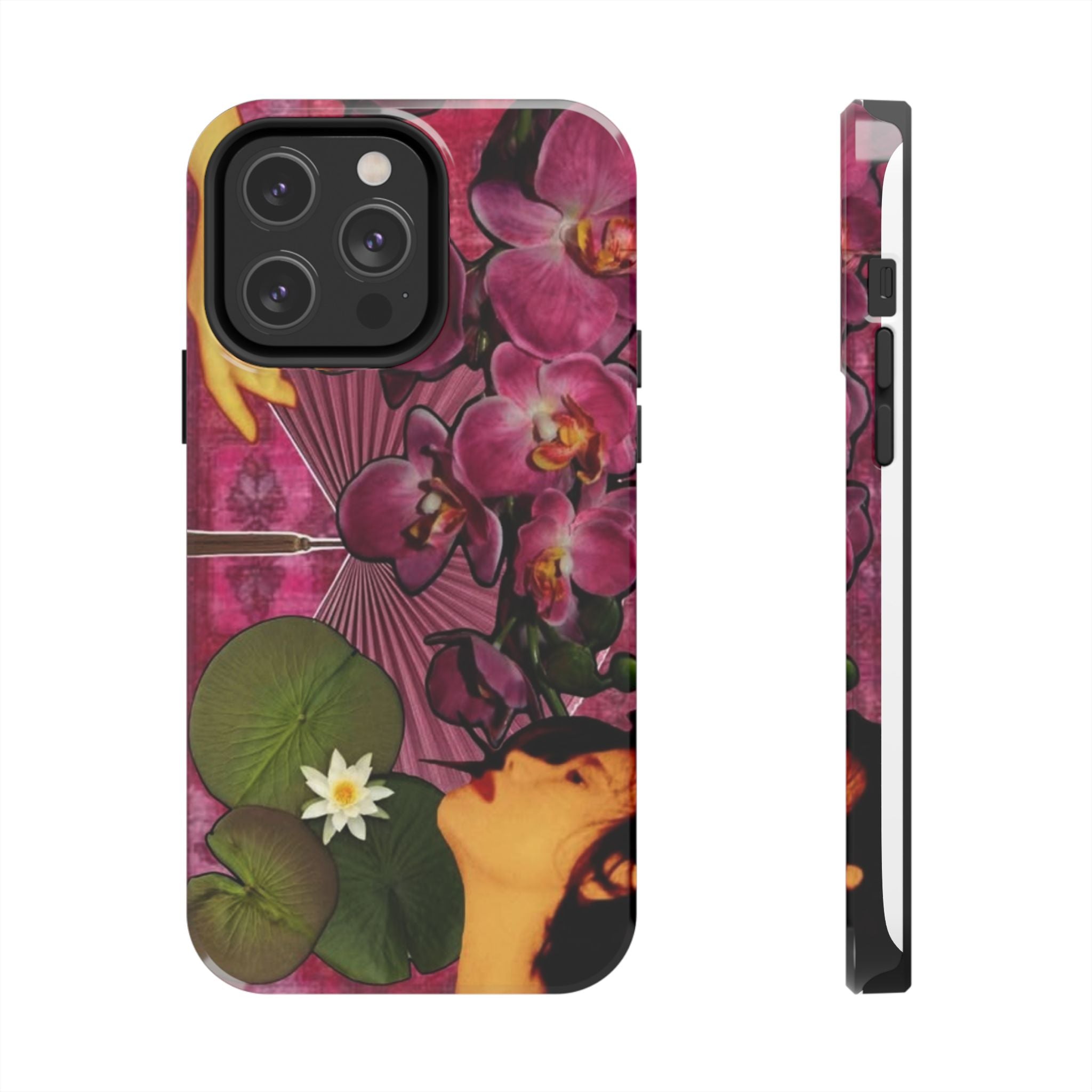 Floral Orchid Tough Phone Case — Vintage Woman & Lotus Design