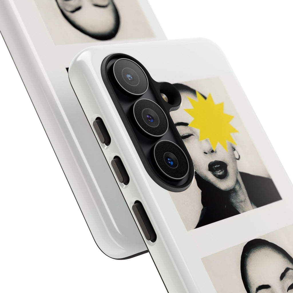 SADE Phone Case — Retro Black & White Portrait with Yellow Sunburst