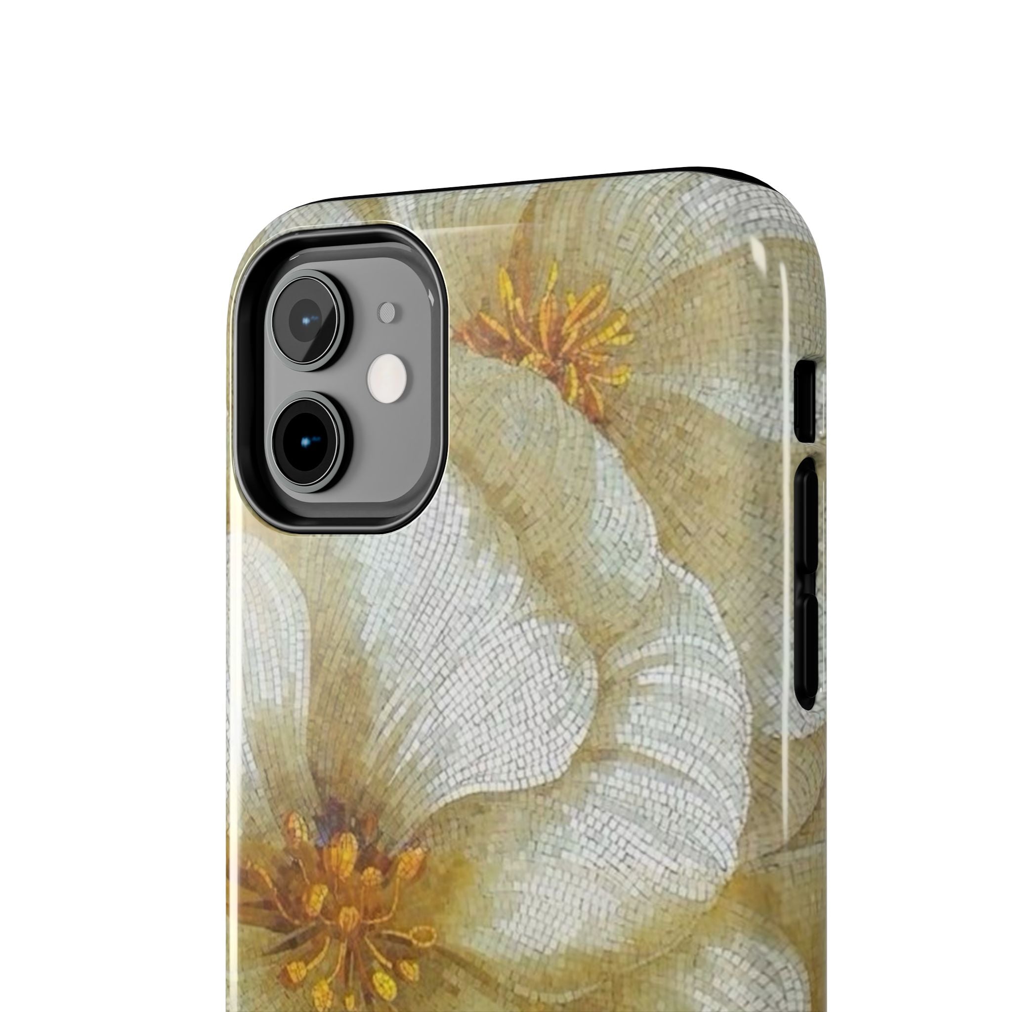 Tough Phone Case — Vintage White Floral Protective Cover