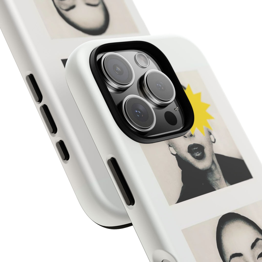 SADE Phone Case — Retro Black & White Portrait with Yellow Sunburst
