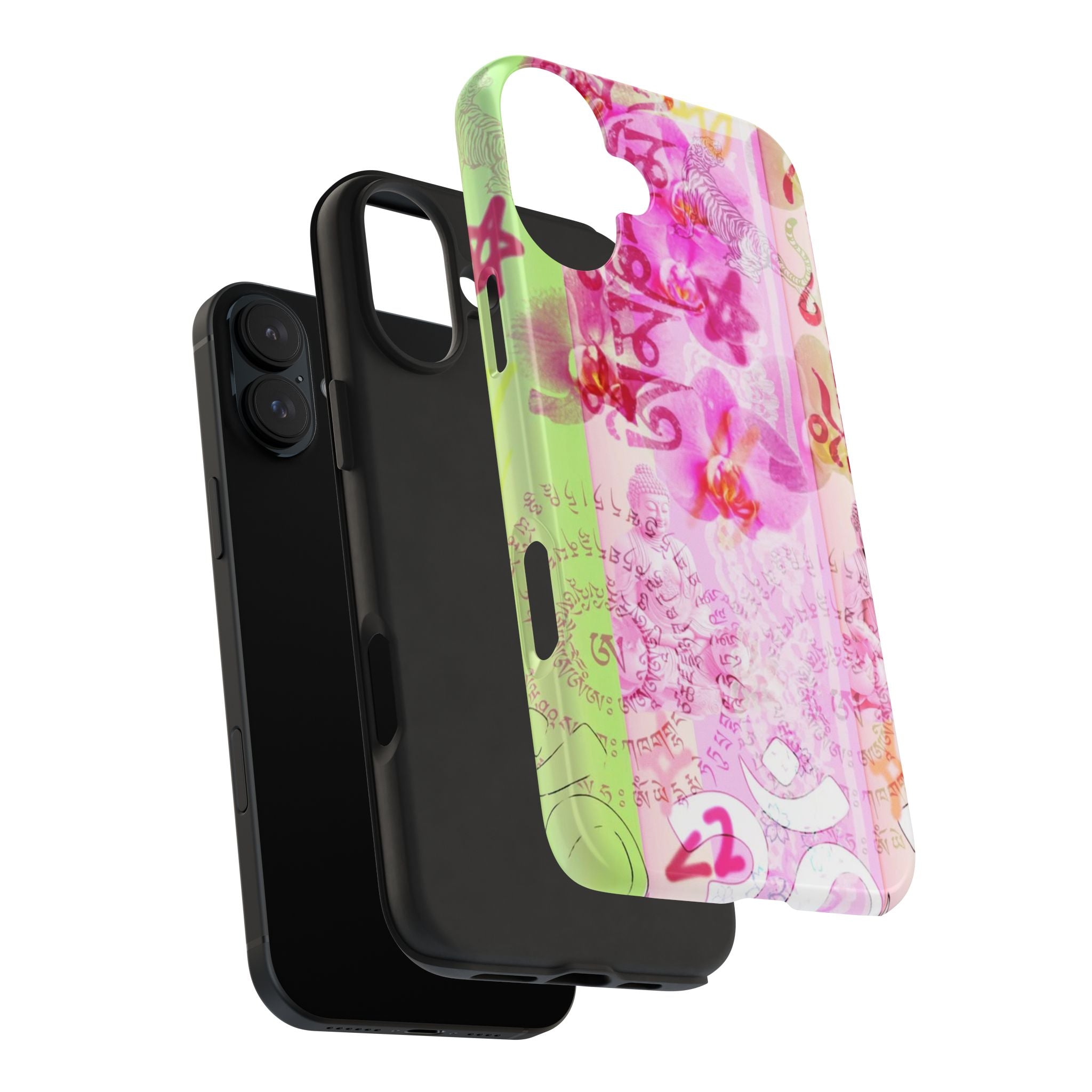 Floral Pink Orchid Tough Phone Case — Protective Art Phone Cover
