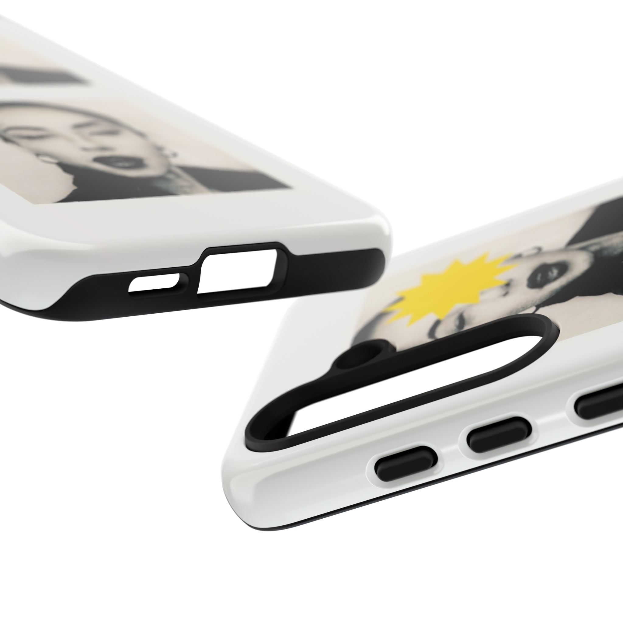 SADE Phone Case — Retro Black & White Portrait with Yellow Sunburst