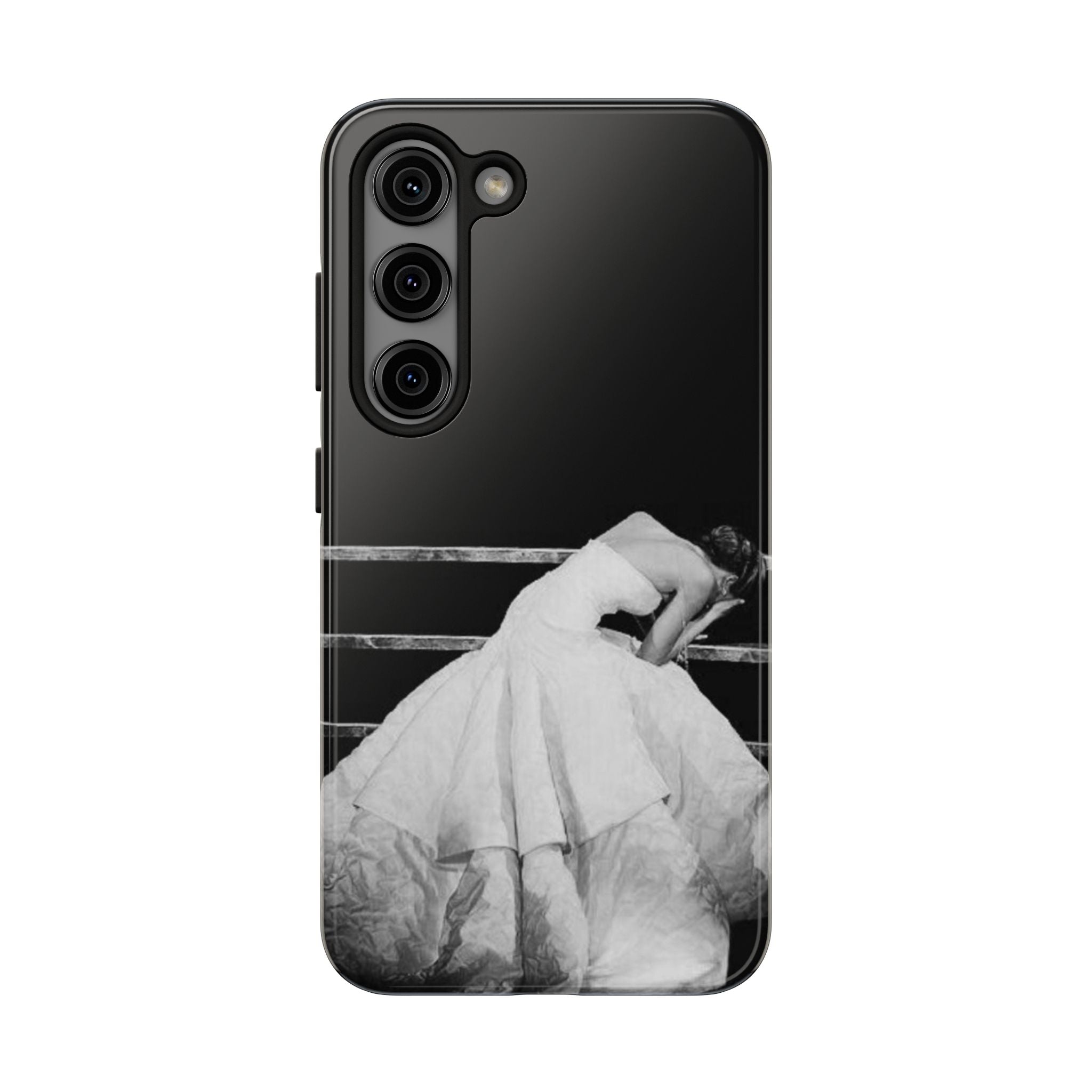 Vintage Ballerina Tough Phone Case — Black & White Dance Photo Protective Cover
