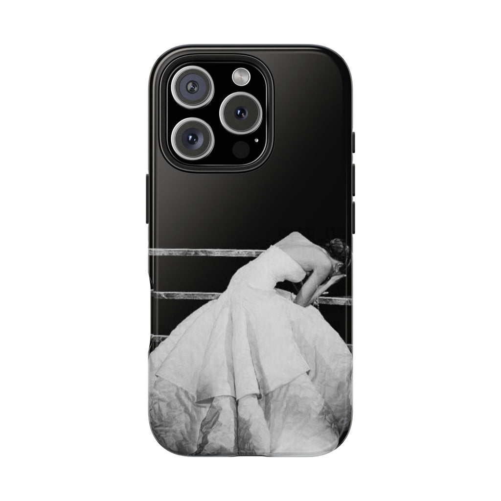 Vintage Ballerina Tough Phone Case — Black & White Dance Photo Protective Cover