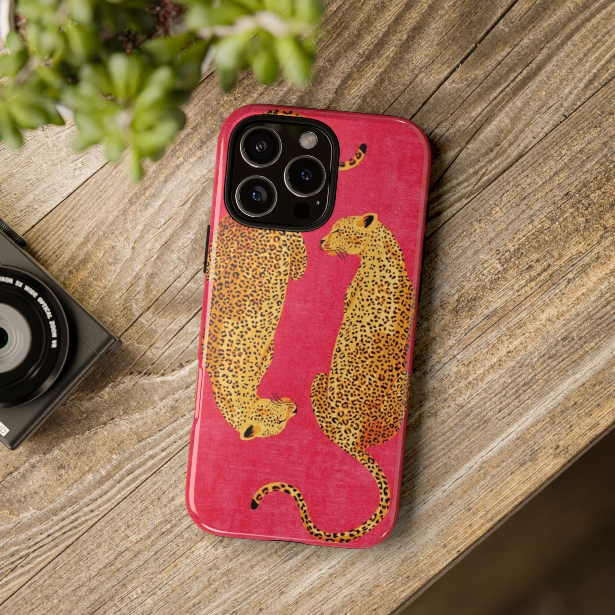 Pink Leopard Phone Case – Bold Animal Print Protective Case