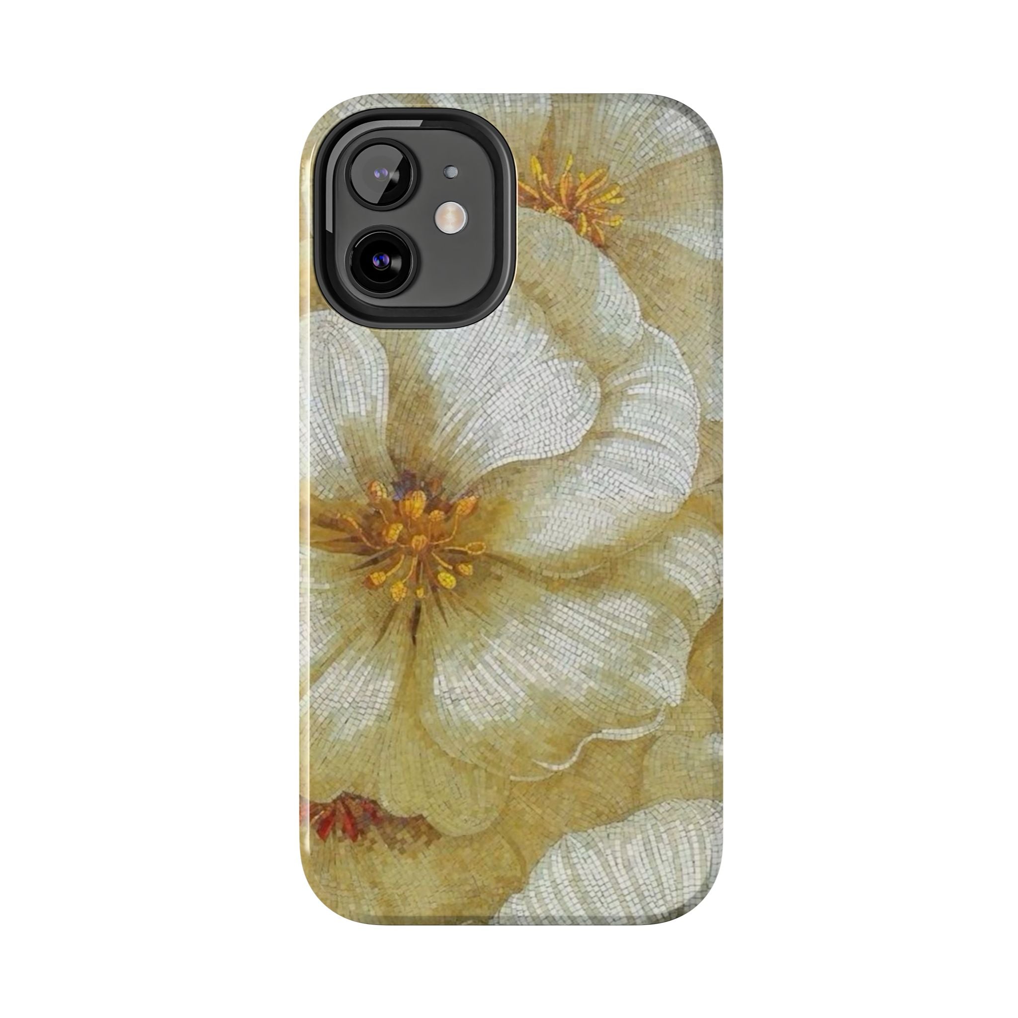Tough Phone Case — Vintage White Floral Protective Cover