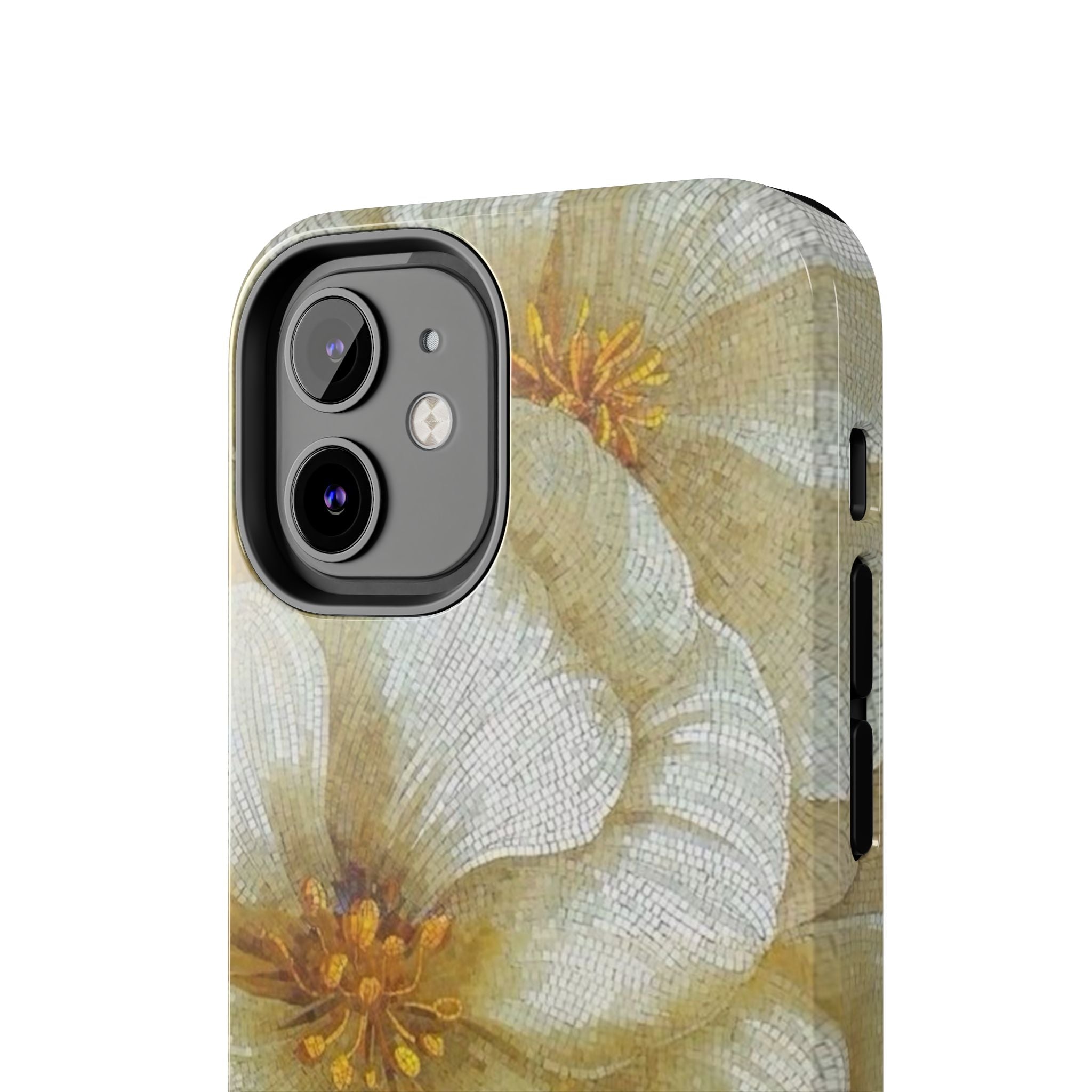 Tough Phone Case — Vintage White Floral Protective Cover