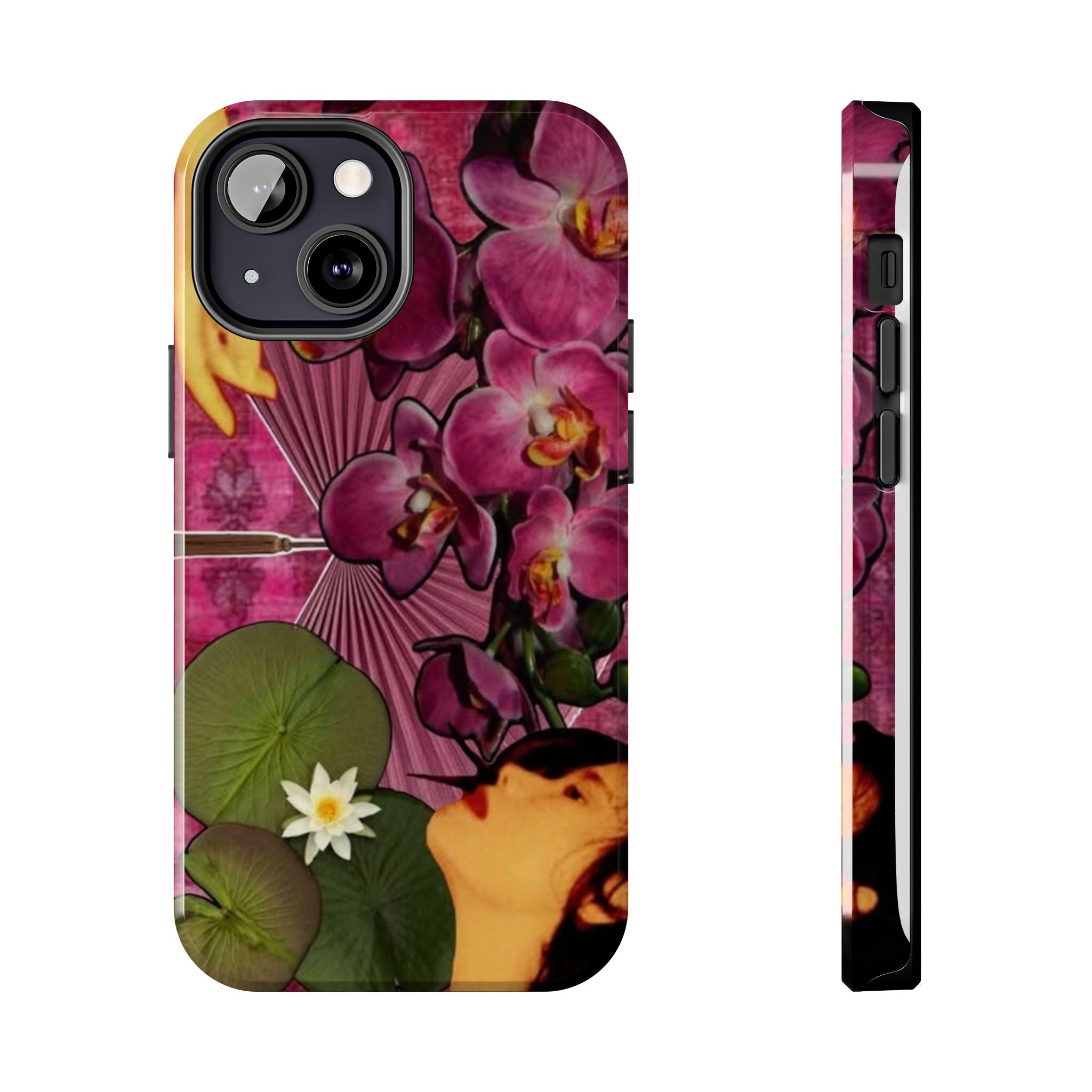 Floral Orchid Tough Phone Case — Vintage Woman & Lotus Design