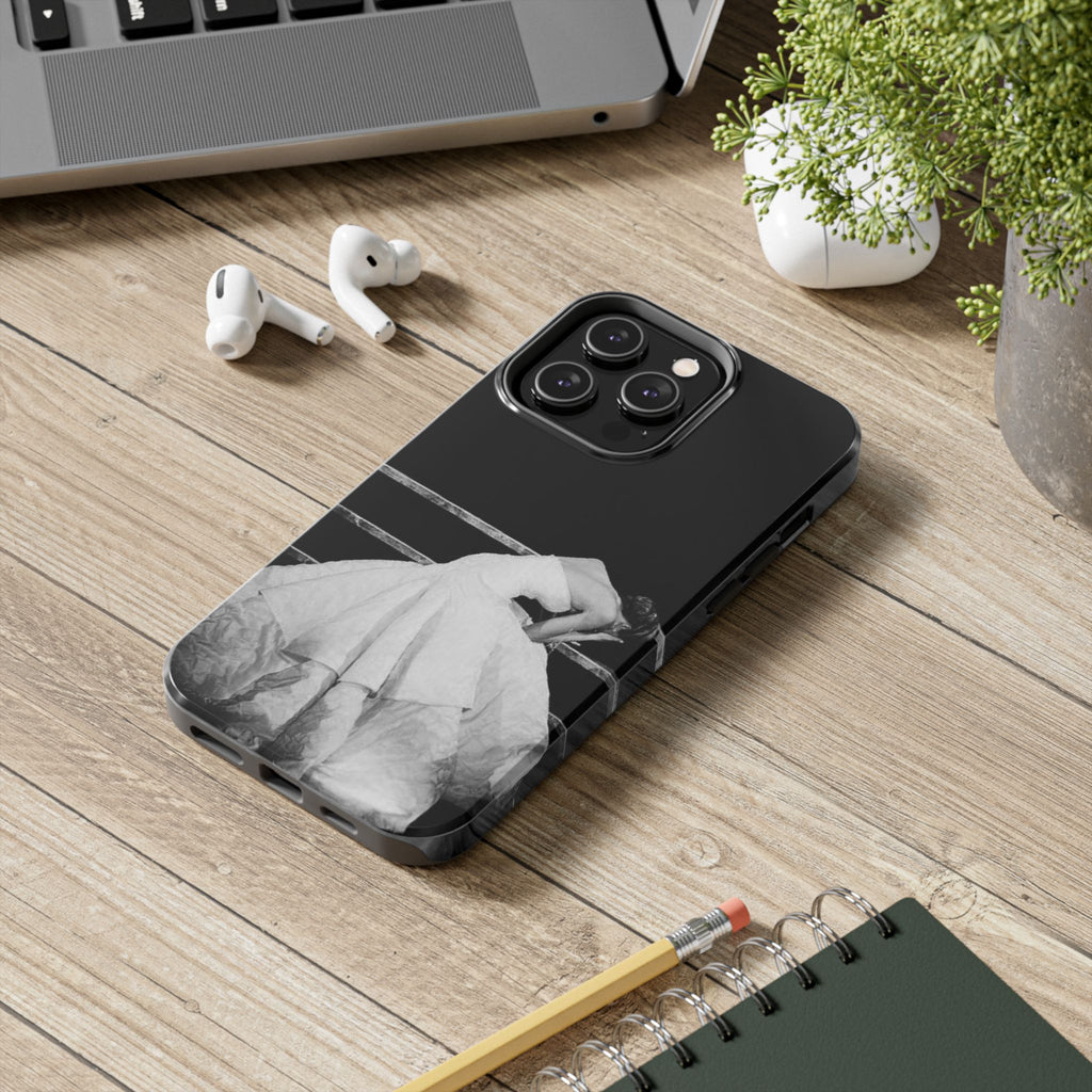 Vintage Ballerina Tough Phone Case — Black & White Dance Photo Protective Cover