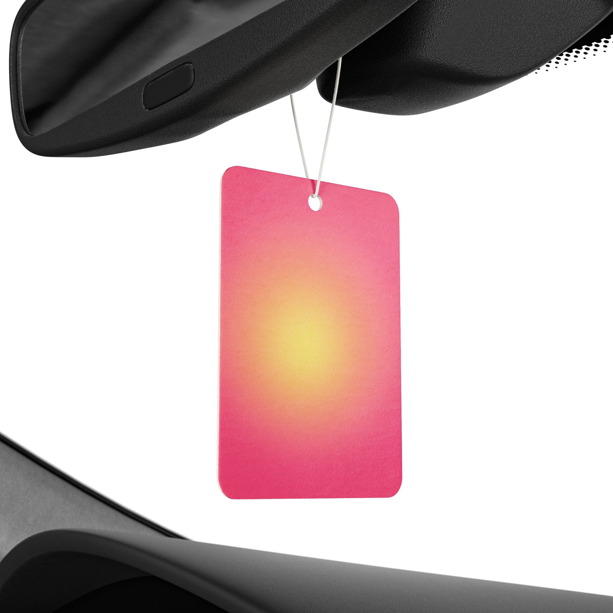 Sunburst Gradient Car Air Freshener — Pink & Yellow Retro Scent Tag