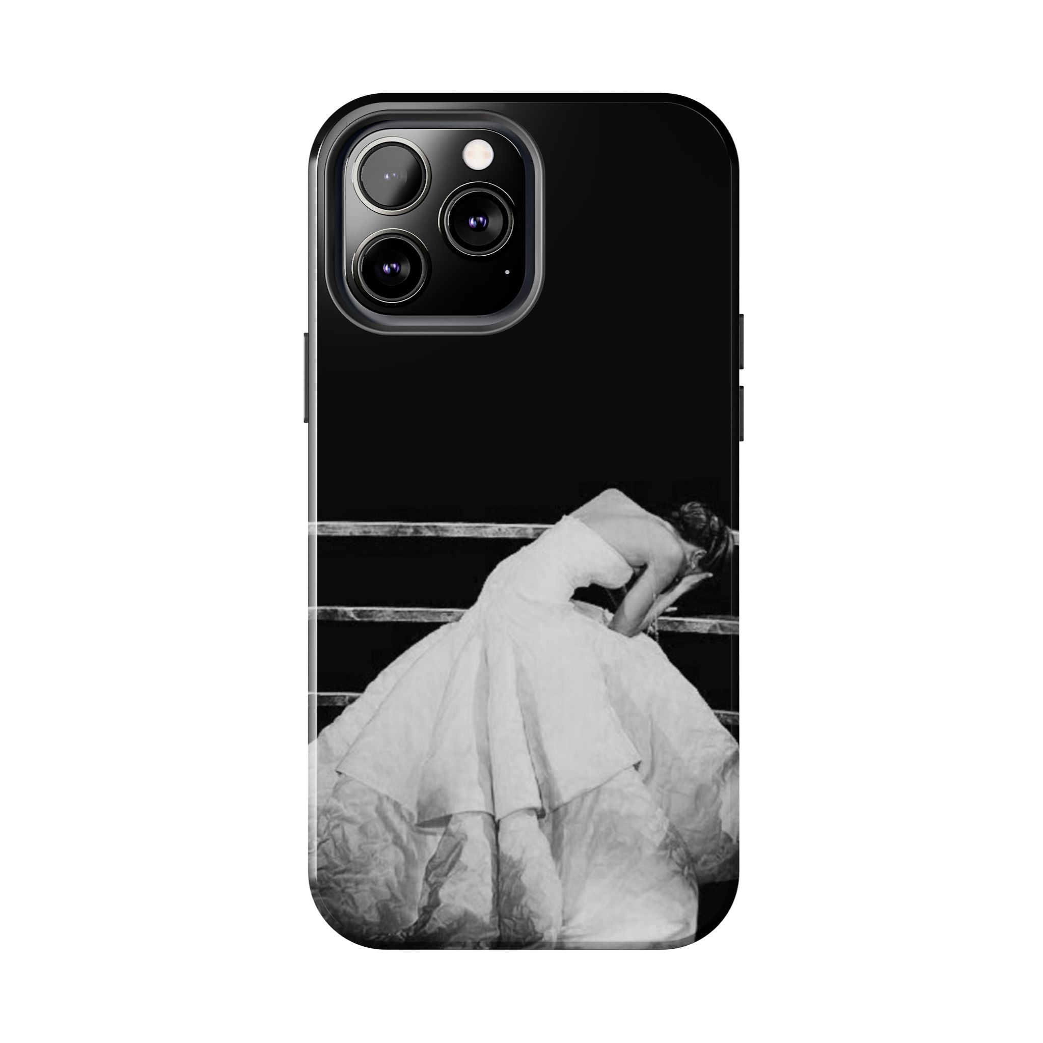 Vintage Ballerina Tough Phone Case — Black & White Dance Photo Protective Cover