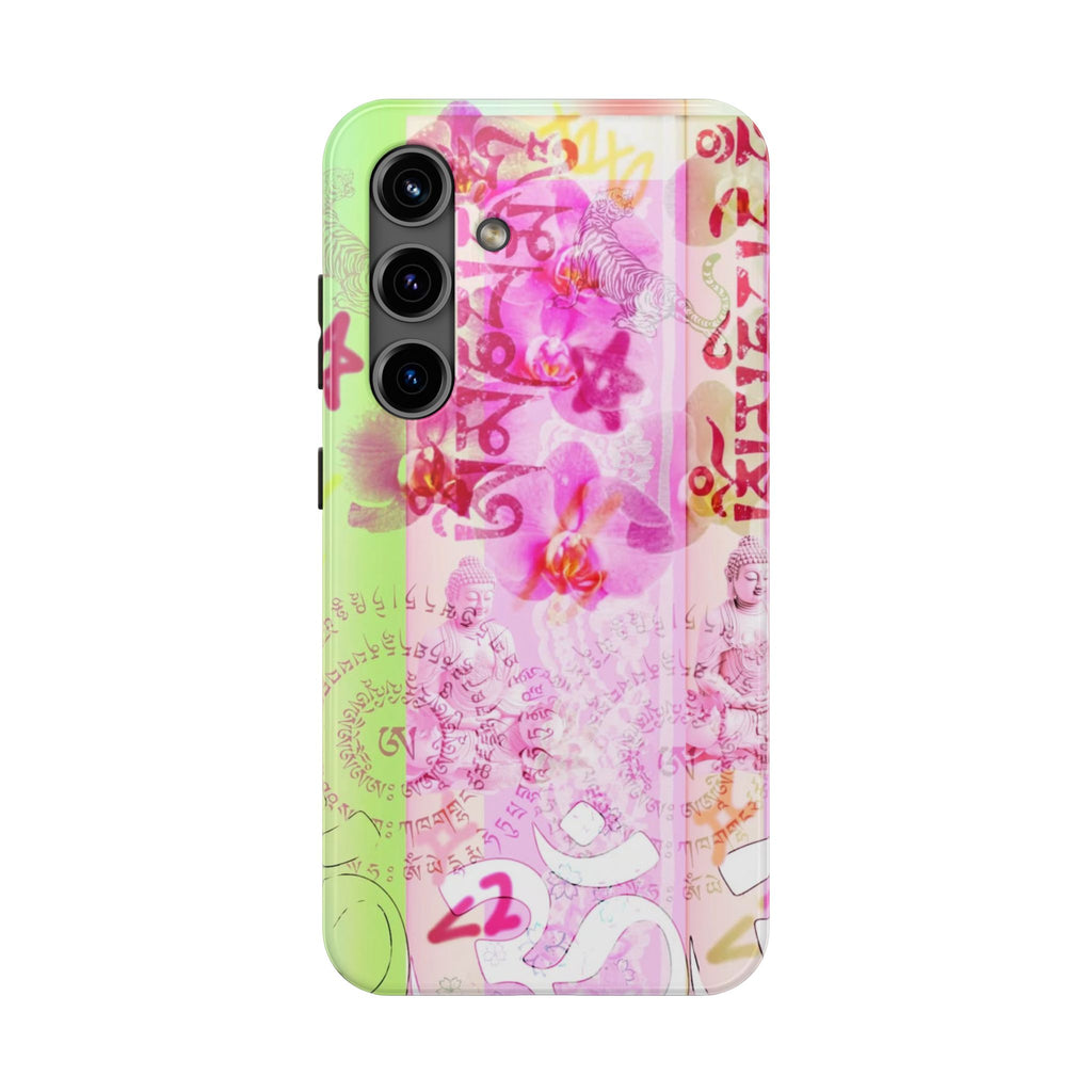 Floral Pink Orchid Tough Phone Case — Protective Art Phone Cover